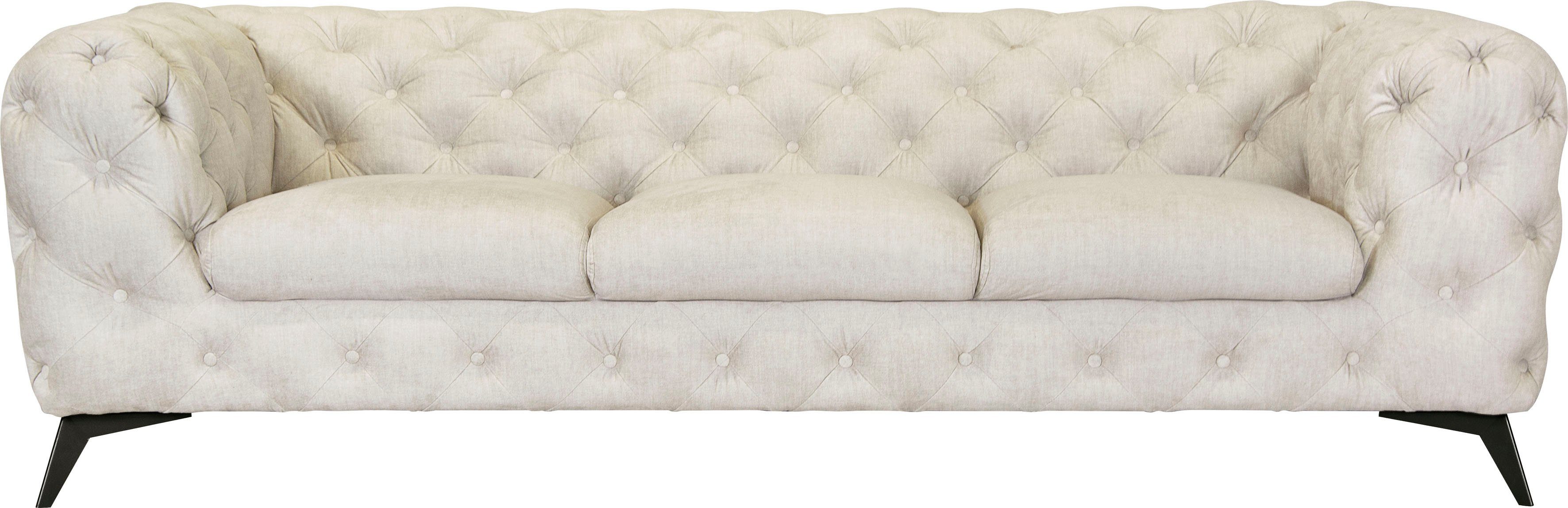 Home affaire Chesterfield-Sofa Glynis, aufwändige Knopfheftung, moderne Chesterfield Optik, Fußfarbe wählbar