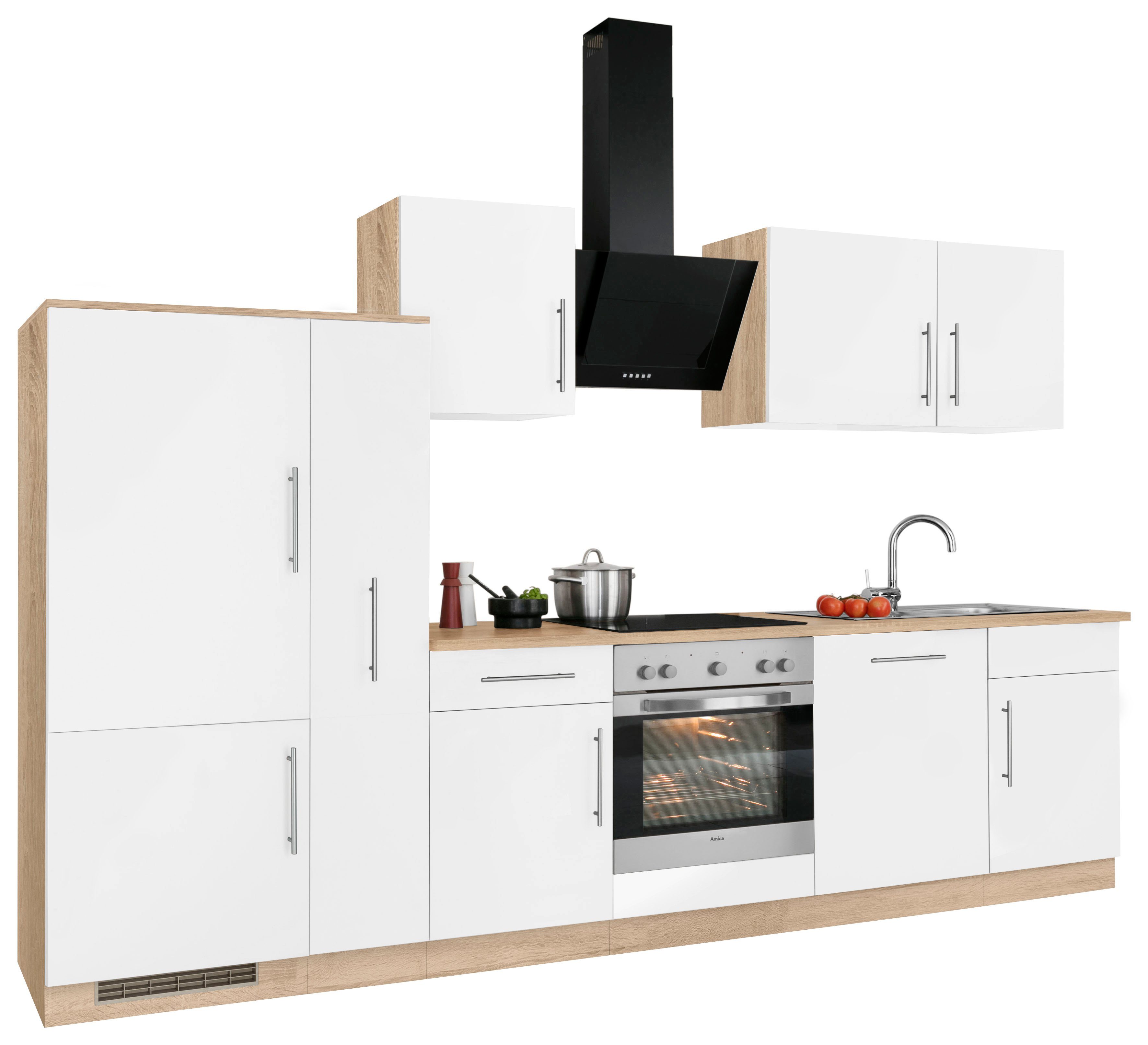 wiho Küchen Küchenzeile Cali, mit E-Geräten, Breite 310 cm, In vielen  Farben erhältlich | Küchenzeilen mit Geräten