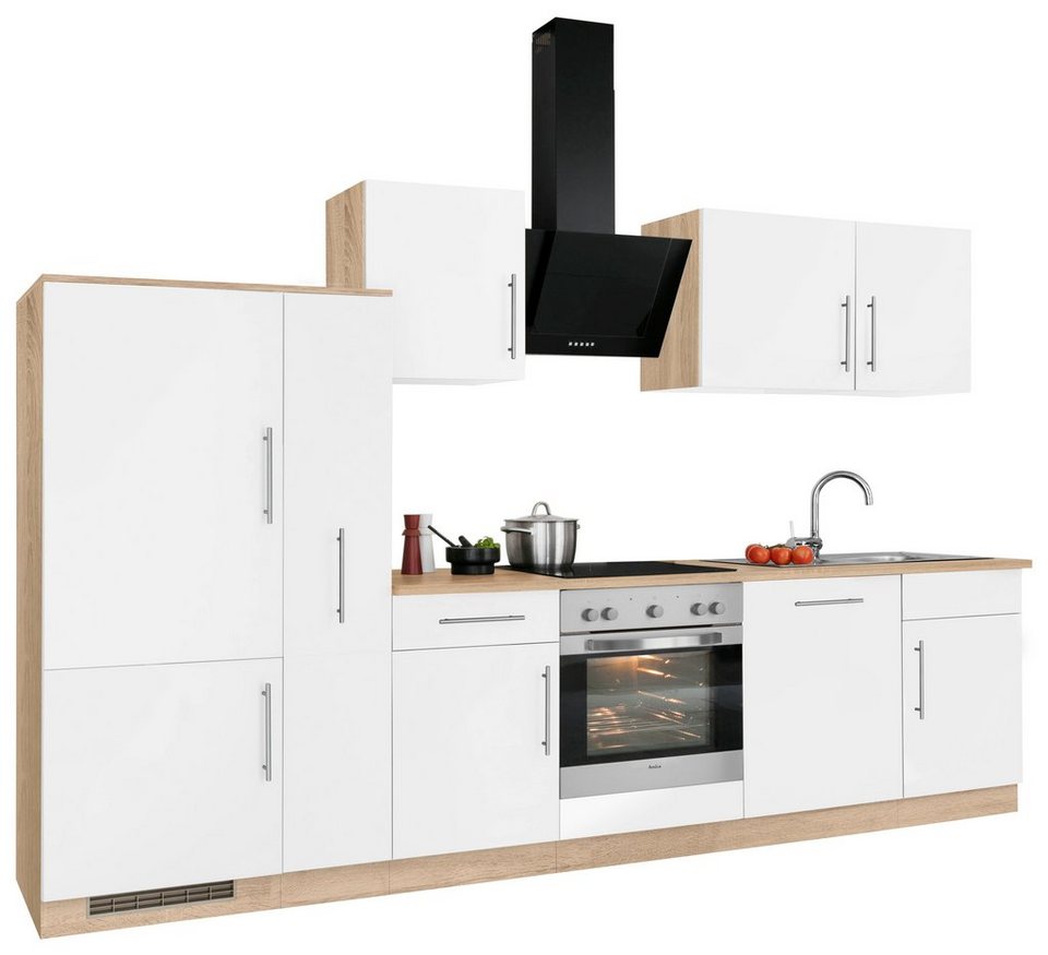 wiho Küchen Küchenzeile Cali, mit E-Geräten, Breite 310 cm, In vielen  Farben erhältlich