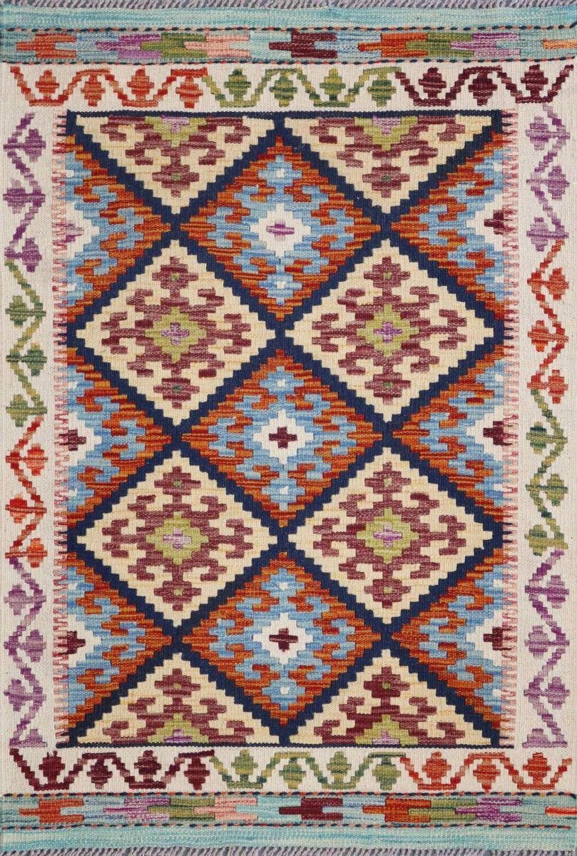 Orientteppich Kelim Afghan 86x126 Handgewebter Orientteppich, Nain Trading, rechteckig, Höhe: 3 mm