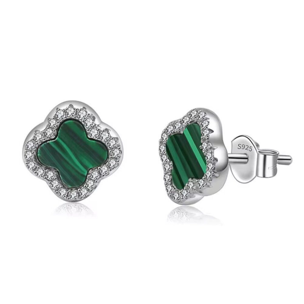 ROUGEMONT Paar Ohrstecker Kleeblatt Damen Glücksbringer Ohrstecker 925 Sterling Silber, Elegantes Clover Design Symbol für Glück, Liebe und positive Energie
