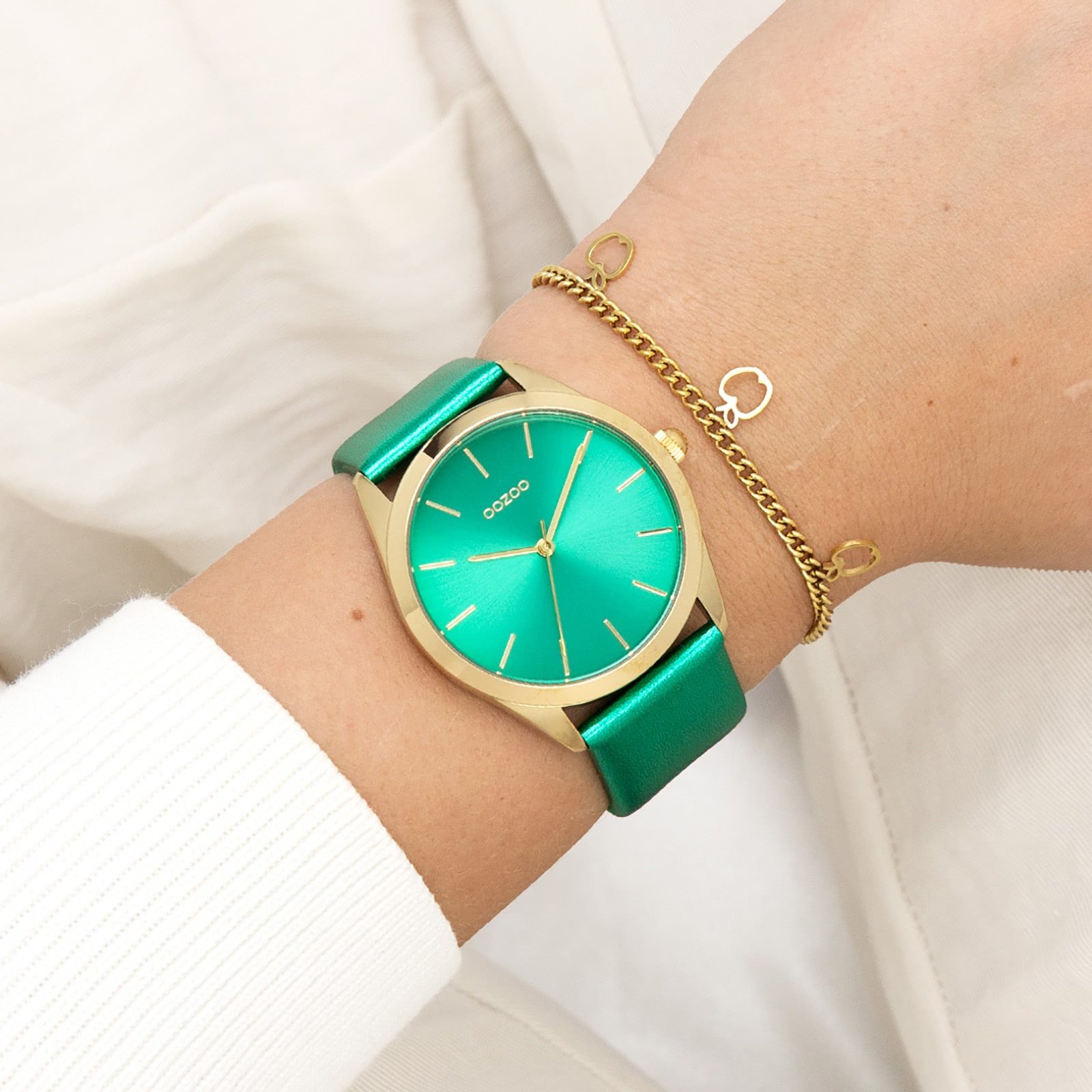 OOZOO Quarzuhr Oozoo Damen Armbanduhr Timepieces Analog, (Analoguhr), Damenuhr rund, groß (ca. 40mm) Lederarmband, Fashion-Style
