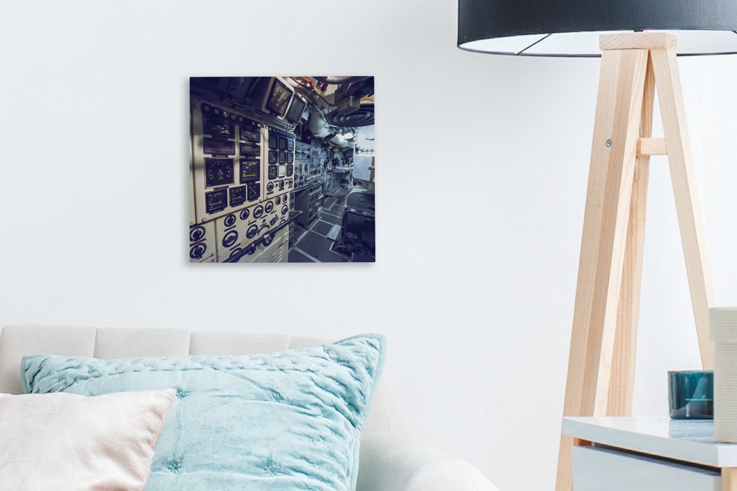 OneMillionCanvasses® Leinwandbild Das Schlafzimmer eines Leinwand Wohnzimmer (1 St), Bilder für U-Boots, Innere