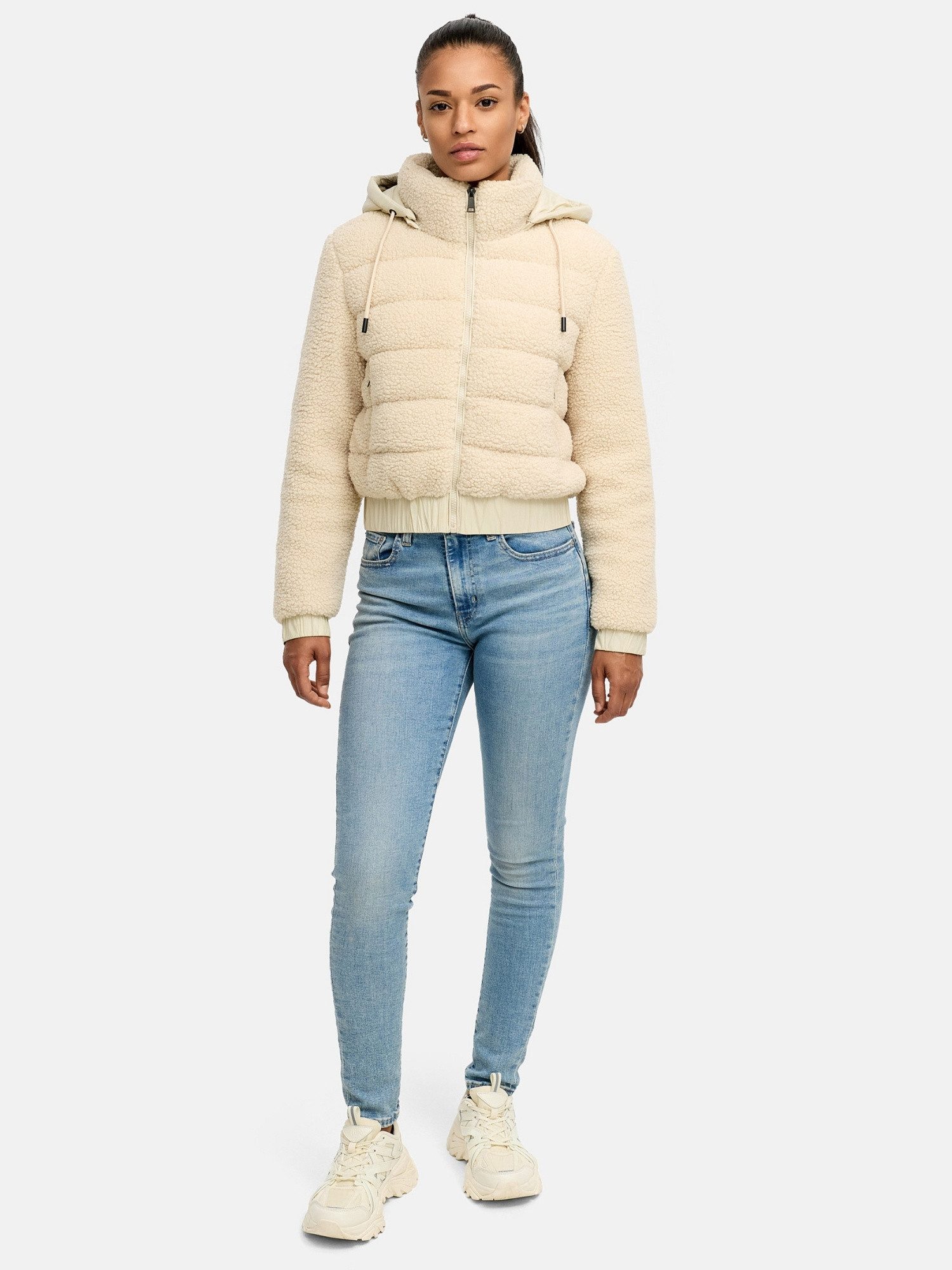 Tazzio Winterjacke F804 mit Kapuze, im Bomber-Style & komplett Teddy-Look günstig online kaufen