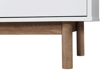 loft24 Sideboard Mason, Schrank mit 3 Schubladen+1 Tür, weiß, Scandi Design, Breite 144 cm