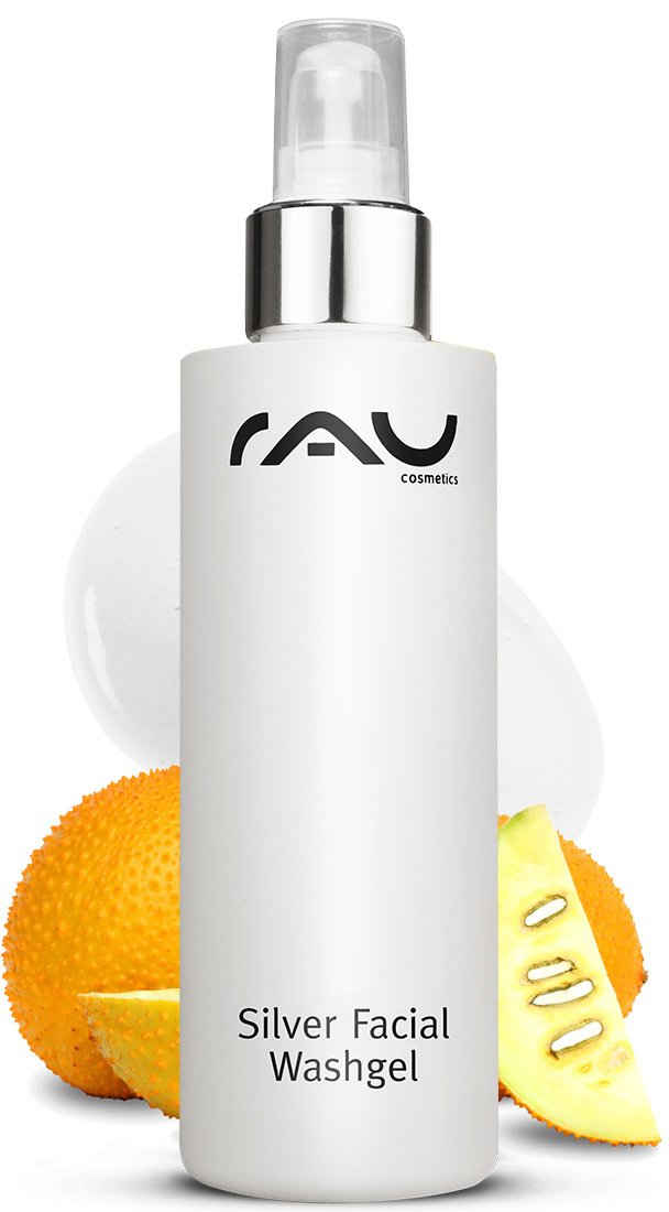 RAU Cosmetics Gesichtsreinigungsgel Silver Facial Washgel mit Mikrobsilber für unreine Haut, Gesichtsreinigung mit Salicylsäure und Silber