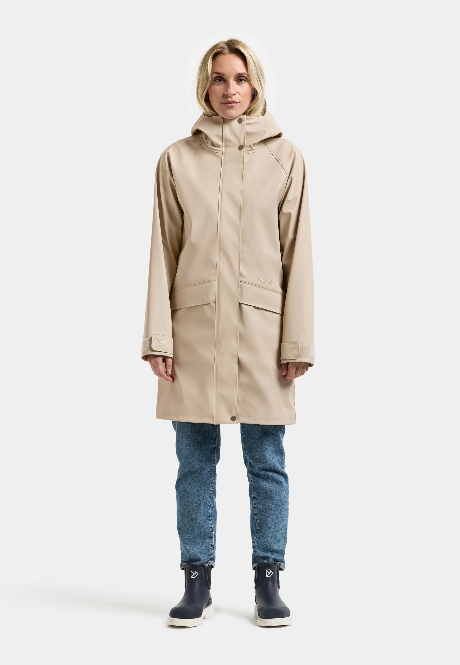 Didriksons Regenmantel Damen Regenjacke Wasserdicht ELLY mit Kapuze mit Taschen