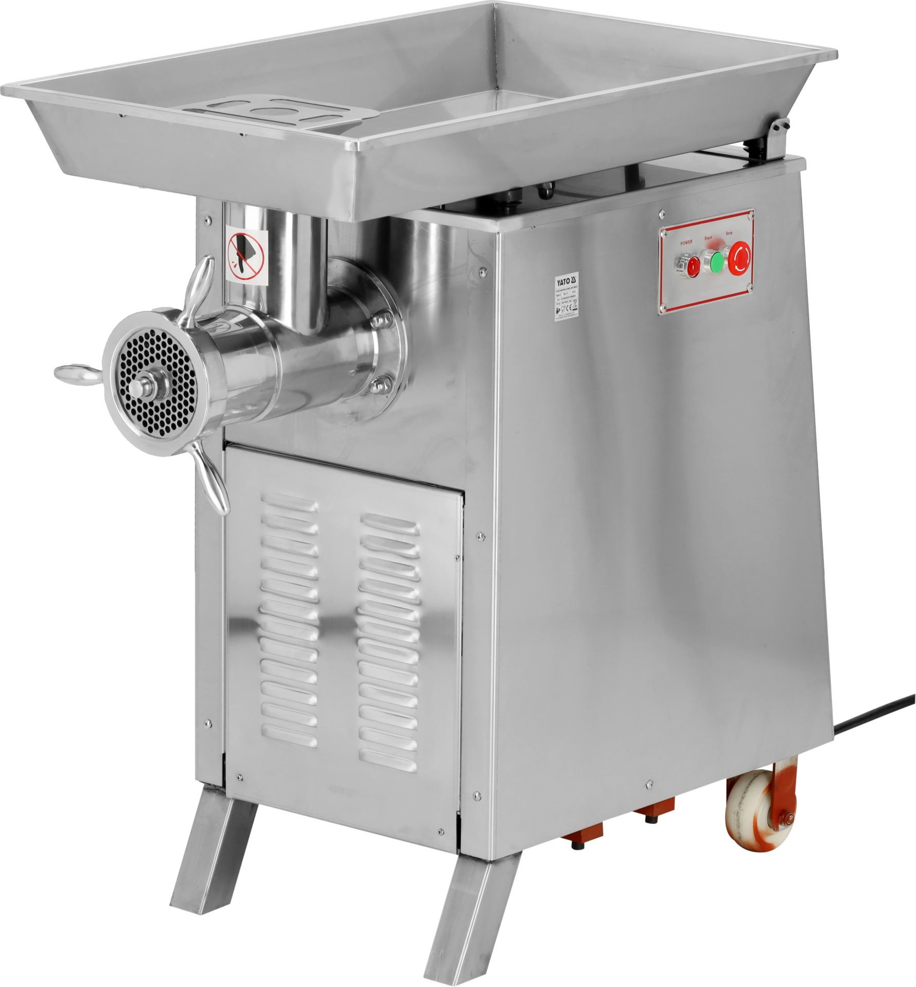 Yato Fleischwolf Gastro Fleischwolf 4000W, 650 kg/h, Edelstahl, 4000 W, Profigerät