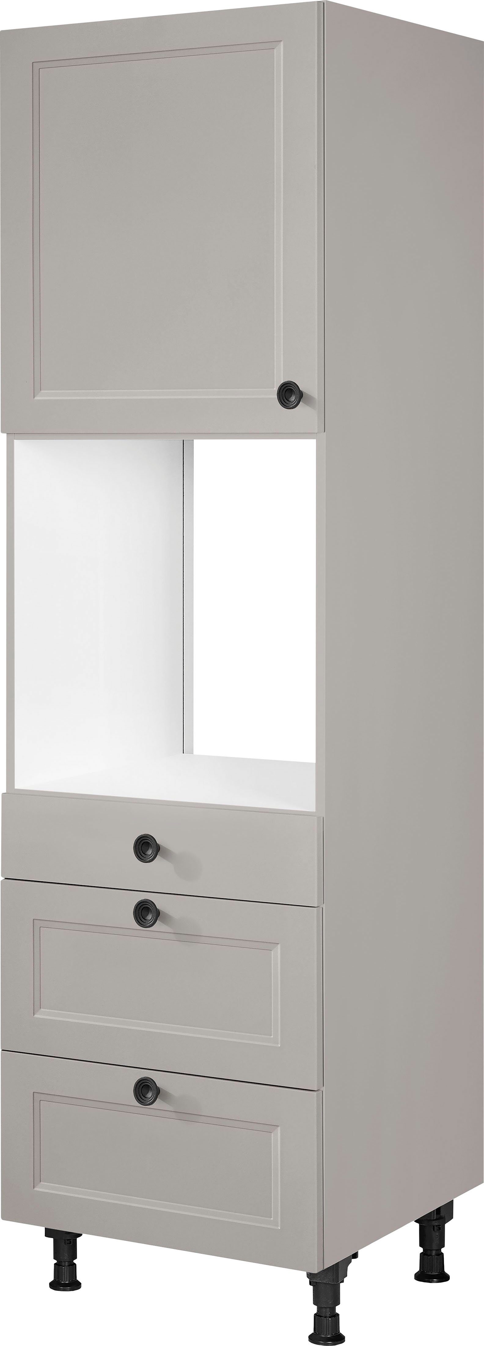 nobilia® Backofenumbauschrank "Cascada", Ausrichtung wählbar, mit Schublade und zwei Auszügen und einer Tür, vormontiert, Breite/Höhe: 60/216,6 cm