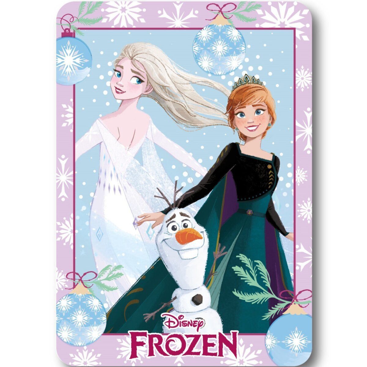 Wohndecke Disney Eiskönigin Holiday Polar Fleece Decke 100x140cm, Disney, Geschenkidee für Mädchen und Jungen