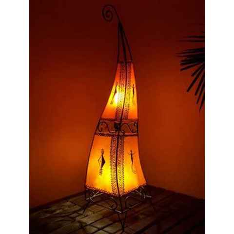 Marrakesch Orient & Mediterran Interior Stehlampe Hennalampe Marrakesch 100cm, Marokkanische Leder Stehlampe