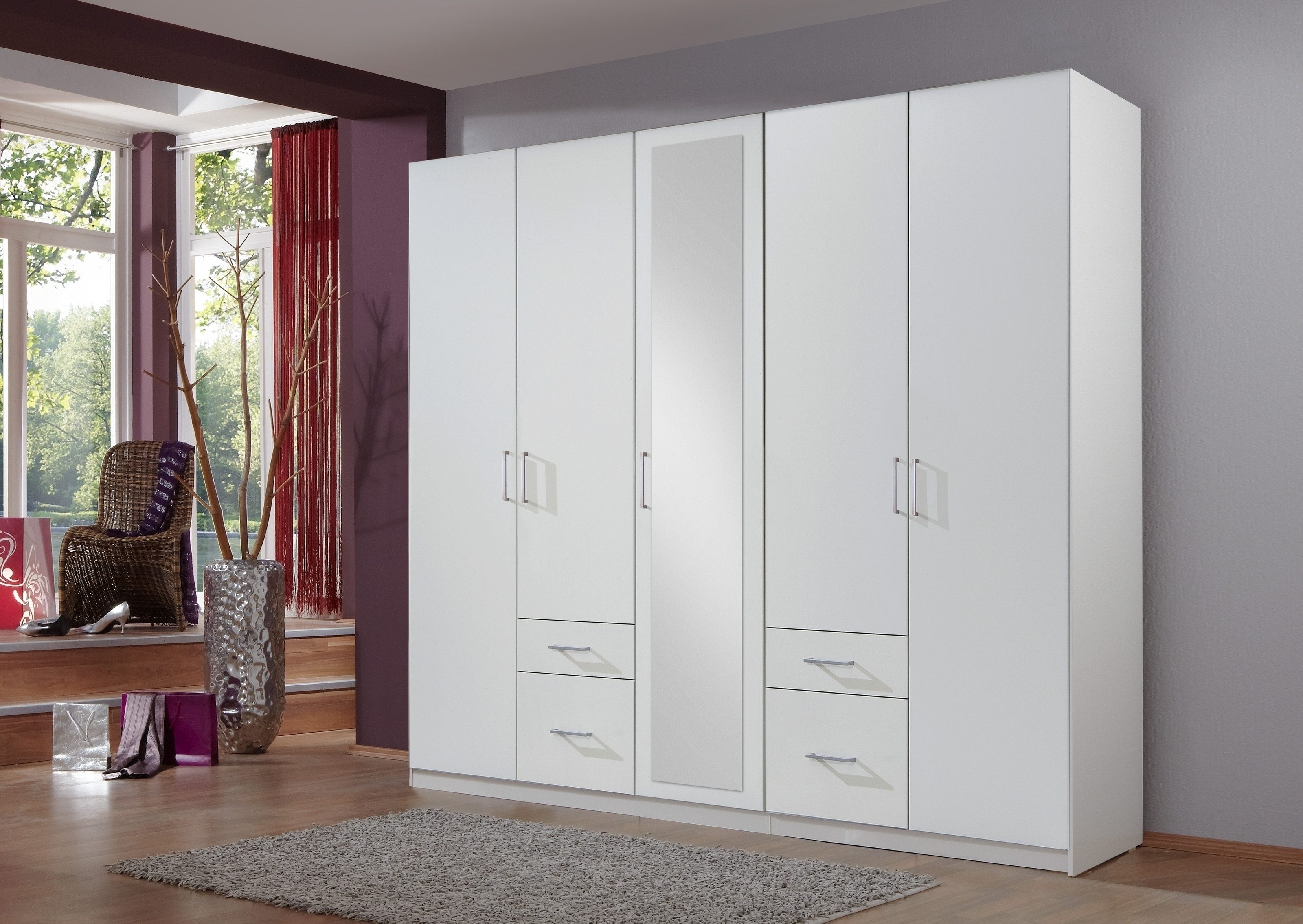 Wimex Drehtürenschrank in WEISS - 225x208x58cm (BxHxT)