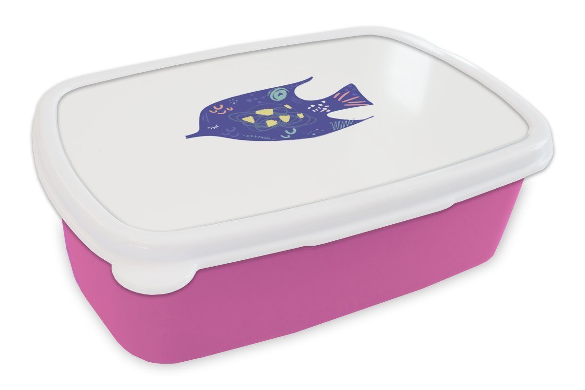 Kinder, (2-tlg), Kunststoff Brotdose Fisch rosa Lunchbox Lila - Kunststoff, für Brotbox - Snackbox, MuchoWow Mädchen, Pastell, Erwachsene,