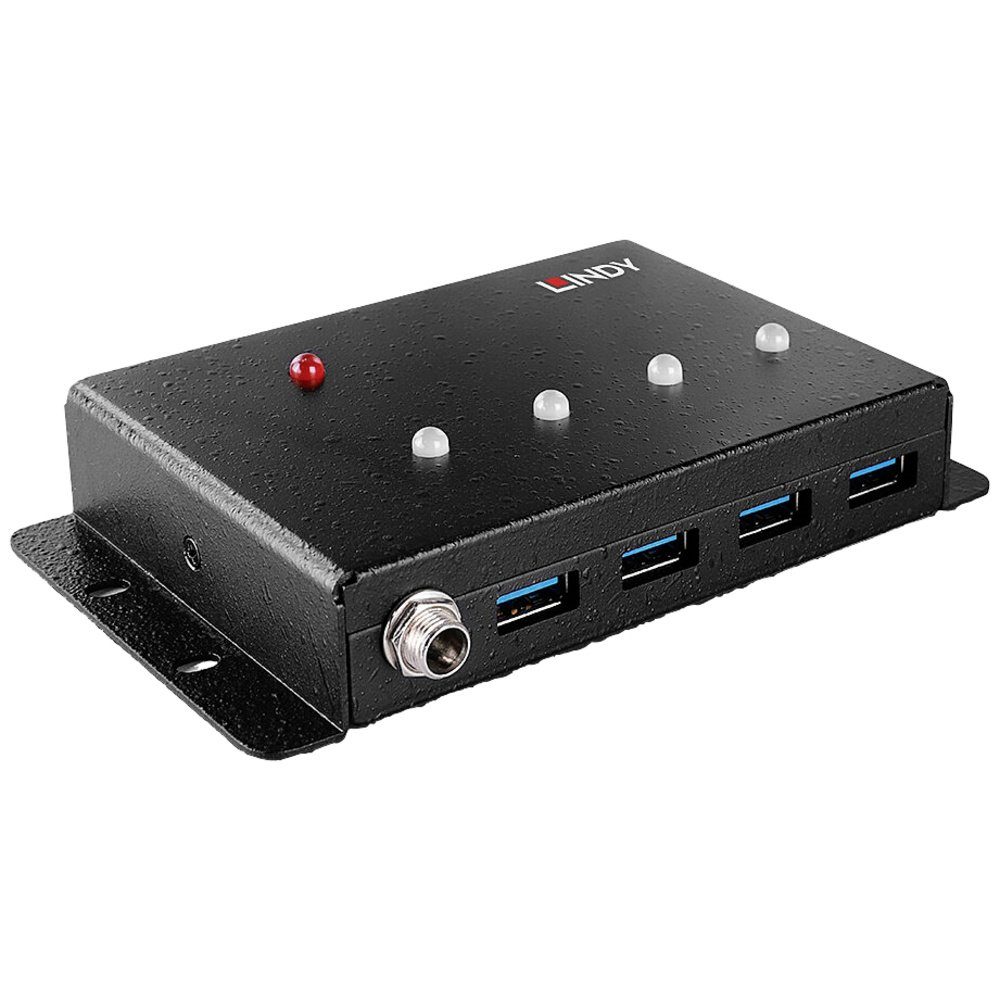 USB-Verteiler LINDY 443492 4 Port USB 3.2 Gen 1-Hub (USB 3.0) Schwarz