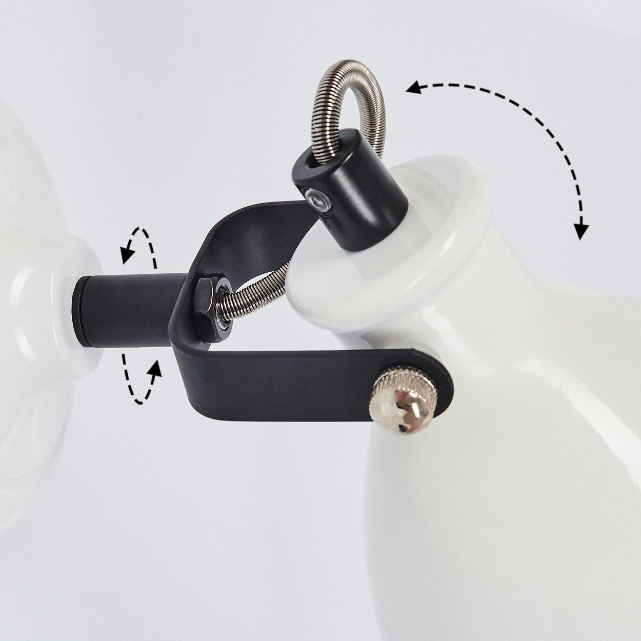 hofstein Wandleuchte »Spadacenta« Wandlampe aus Metall in Weiß (glänzend)/Schwarz, ohne Leuchtmittel, verstellbarer Strahler und Zugschalter, E14