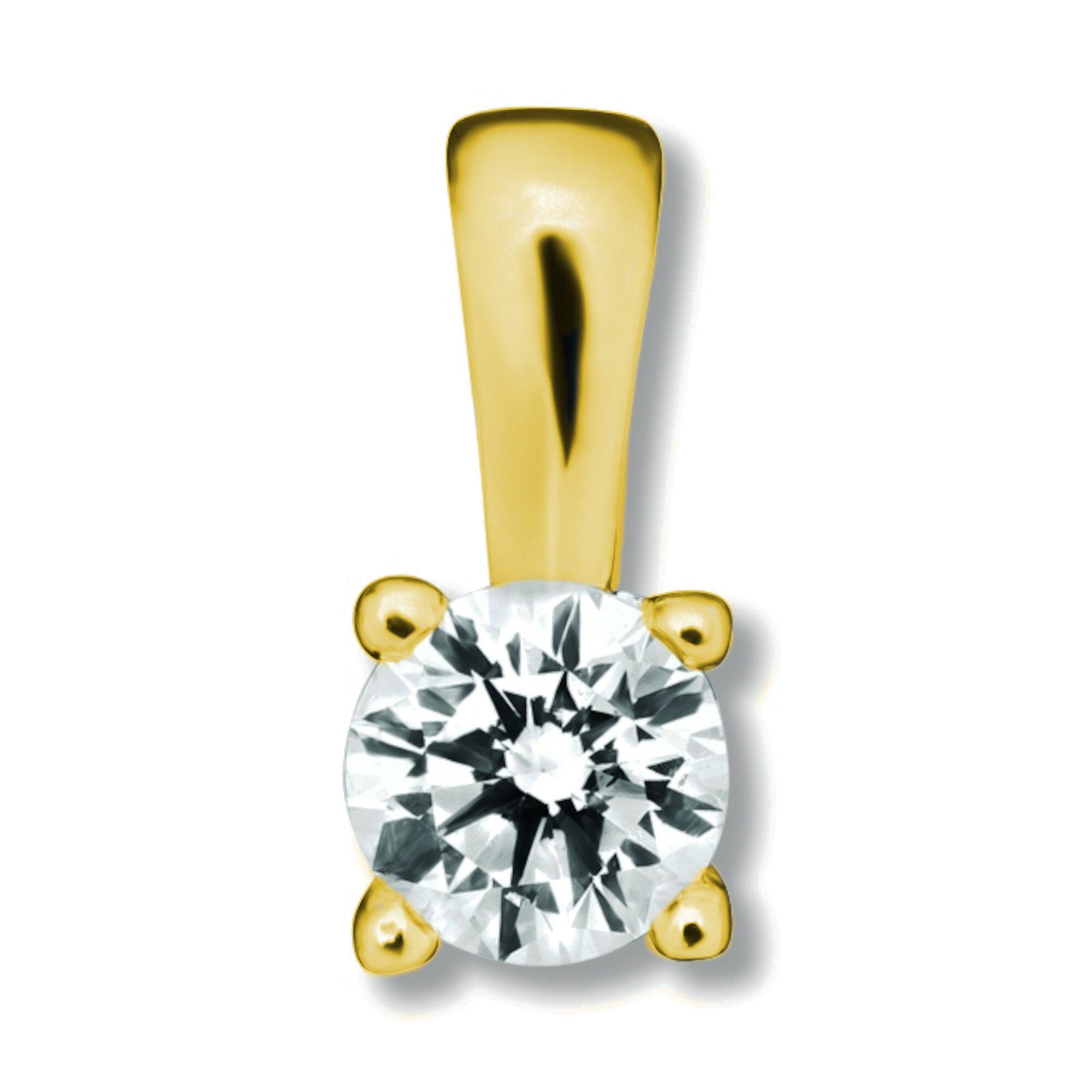 ONE ELEMENT Kette mit Anhänger Anhänger ct mit 0.1 aus Brillant Halskette Gelbgold, - Set 585 Damen Schmuckset verstellbarer Diamant