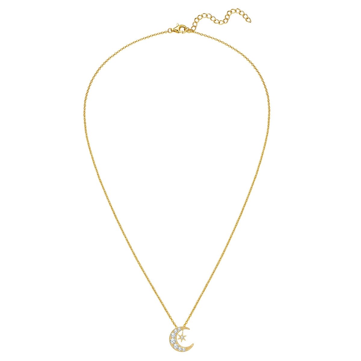 Rafaela Donata Silberkette Mond/Stern gelbgold, mit Zirkonia günstig online kaufen