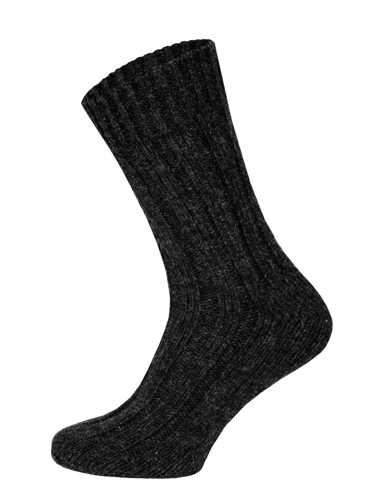 HomeOfSocks Socken Wollsocken aus 100% Wolle (Schurwolle) 2er Pack Dicke und warme Wollsocken mit 100% Wollanteil Anthrazit