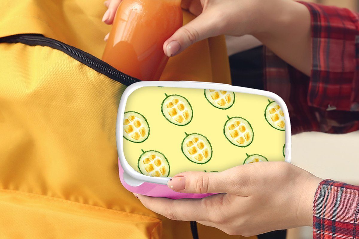 Snackbox, für Zitrusfrüchte Kunststoff, - Kunststoff rosa - Kinder, Erwachsene, Mädchen, Schablonen, Obst MuchoWow Brotbox Lunchbox (2-tlg), Brotdose