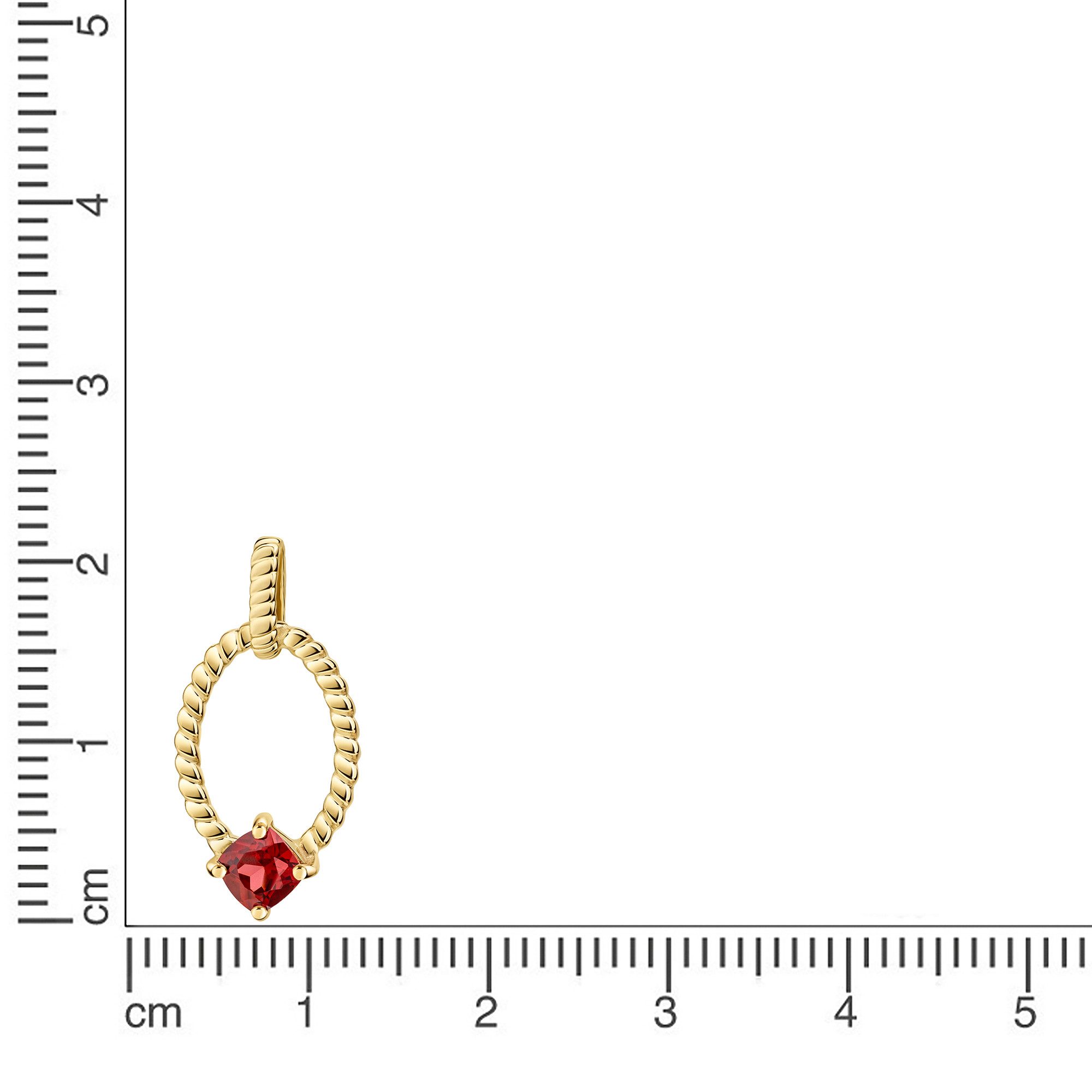 Firetti Kettenanhänger Schmuck Geschenk Gold 333 Halsschmuck Anhänger ovale Form, mit Granat