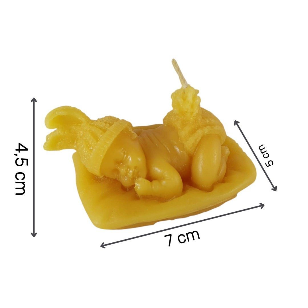 Aspinaworld Bienenwachskerze Babykerze mit Mütze 4,5 cm – Kerze aus Bienenwachs
