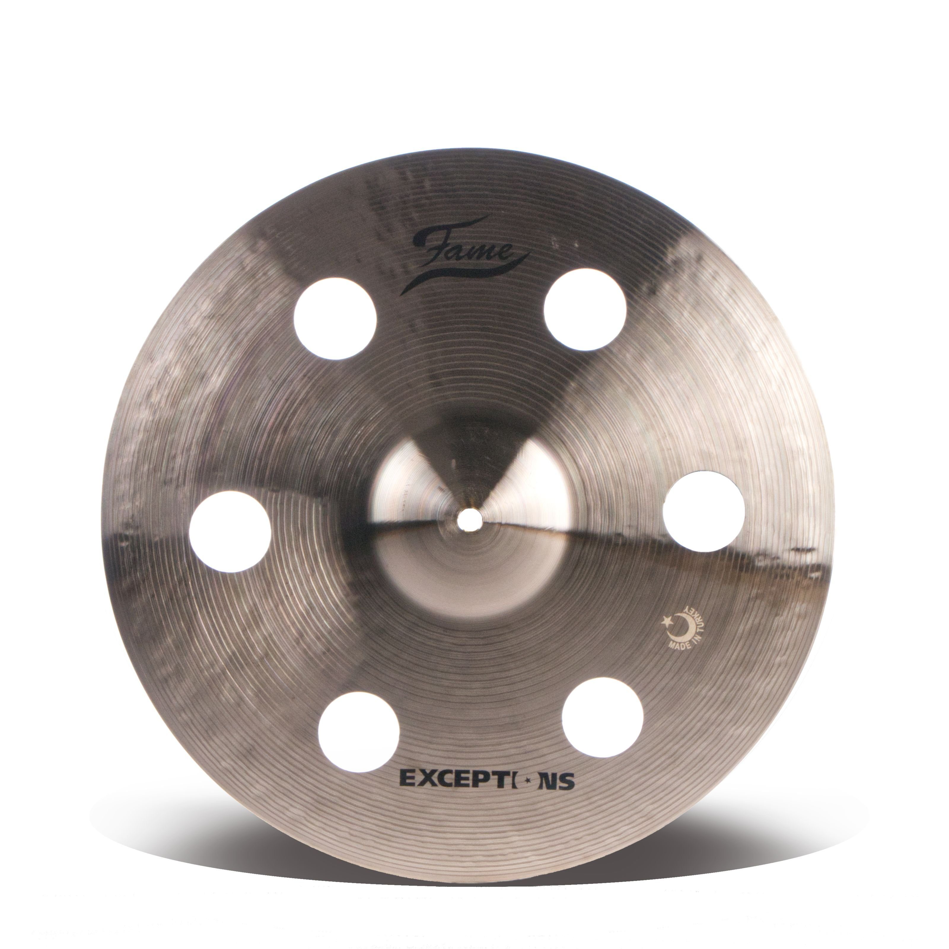 FAME Becken,Masters 16 Zoll B20 Holey Crash Becken Handgehämmert Medium Stärke Traditional Finish Ausgewogener und Explosiver Sound, Cymbals, Crash Becken, Masters 16 Zoll Crash Becken, Handgehämmert, Medium Stärke