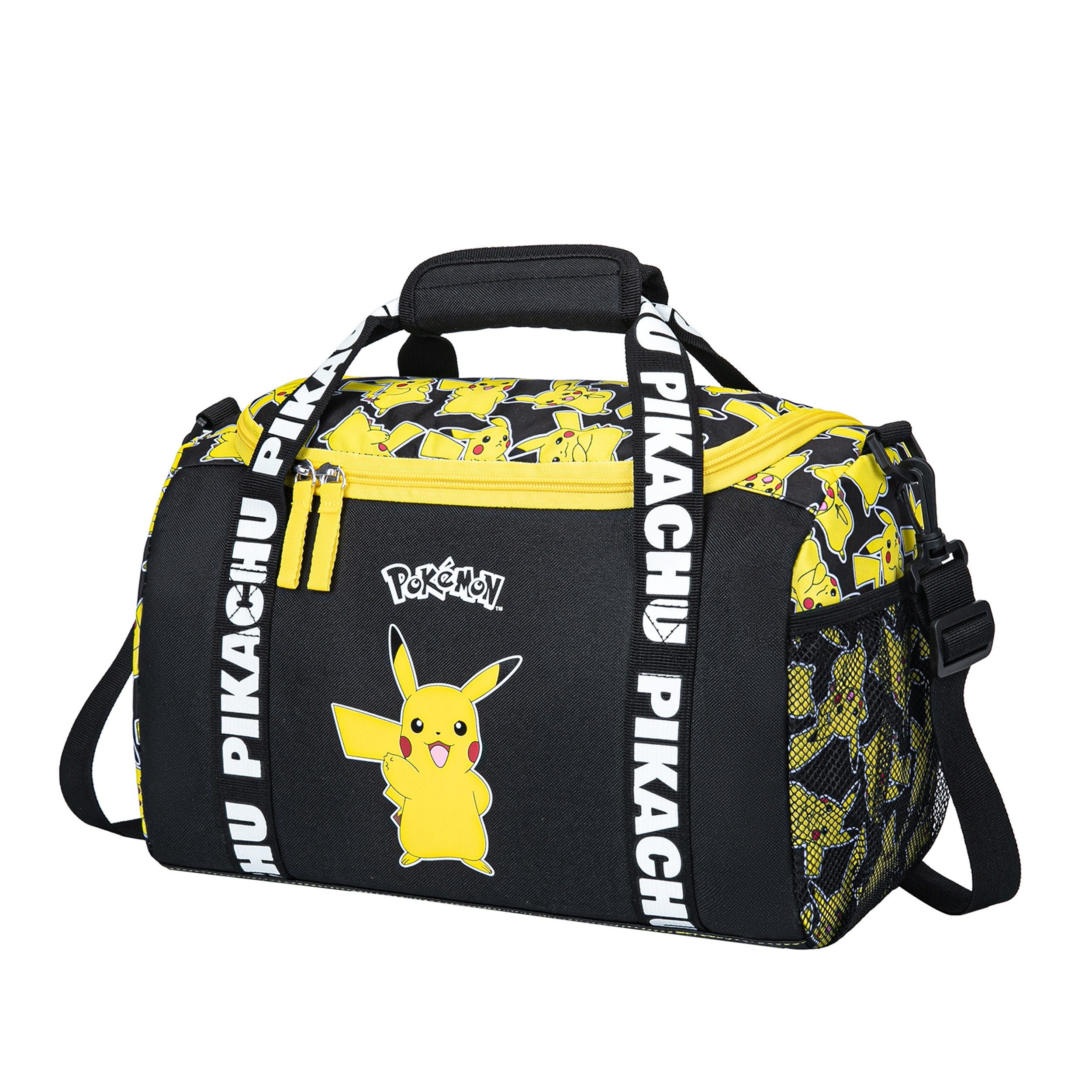 Familando Sporttasche Pokemon Gelb mit Pikachu, Reißverschluss, 12 Liter, Schultergurt, mit Pikachu Design, wasserabweisend