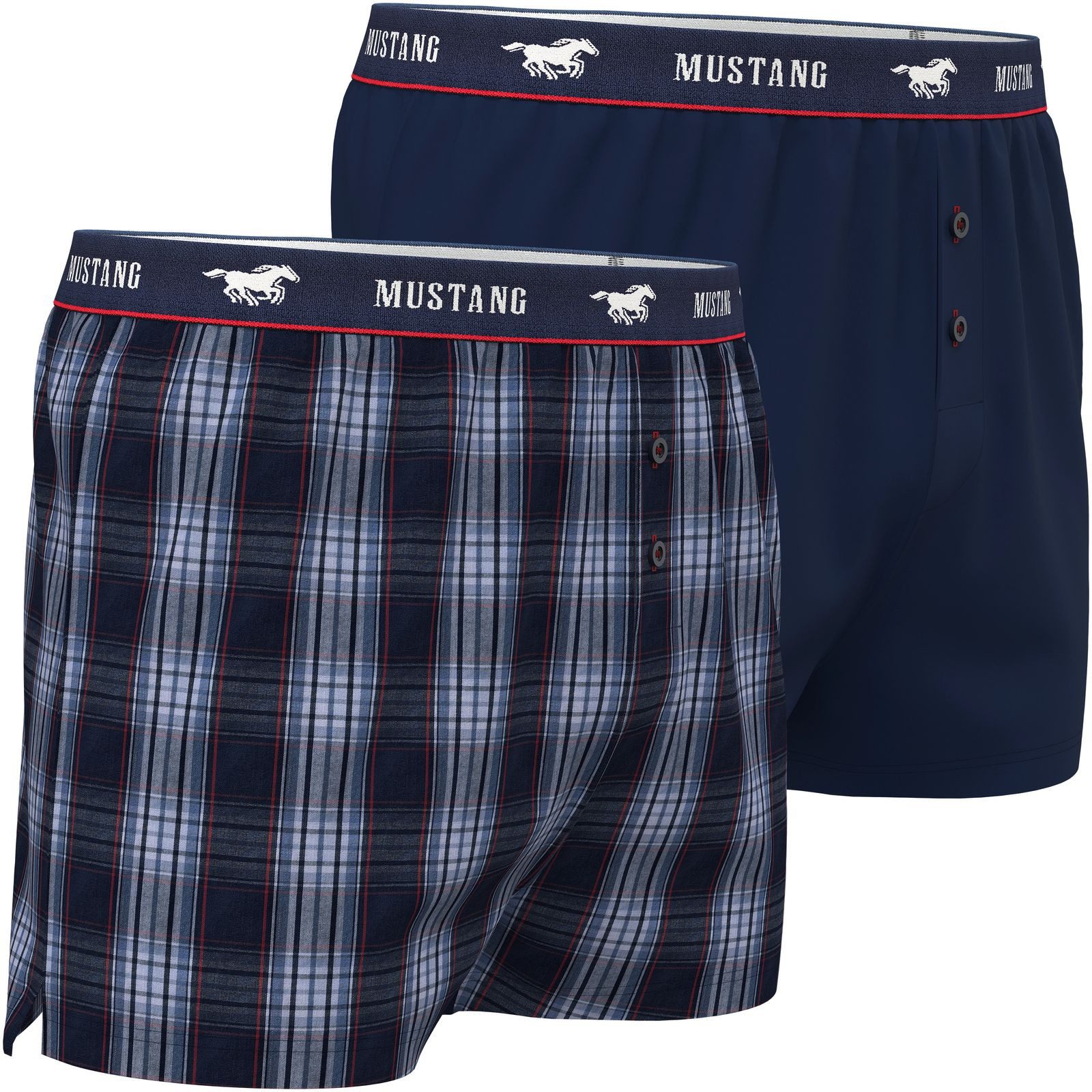 MUSTANG Boxershorts Woven Boxer Short Unterhose Unterwäsche (Set, 2-St) Beq günstig online kaufen