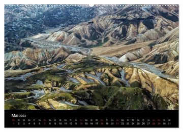 CALVENDO Wandkalender Island von oben (Premium, hochwertiger DIN A2 Wandkalender 2023, Kunstdruck in Hochglanz)