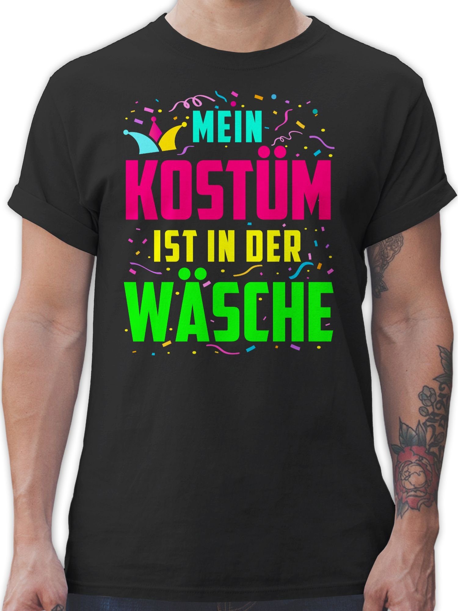 Shirtracer T-Shirt Mein zu Kostüm ist in der Wäsche Karneval & Fasching 01 Schwarz