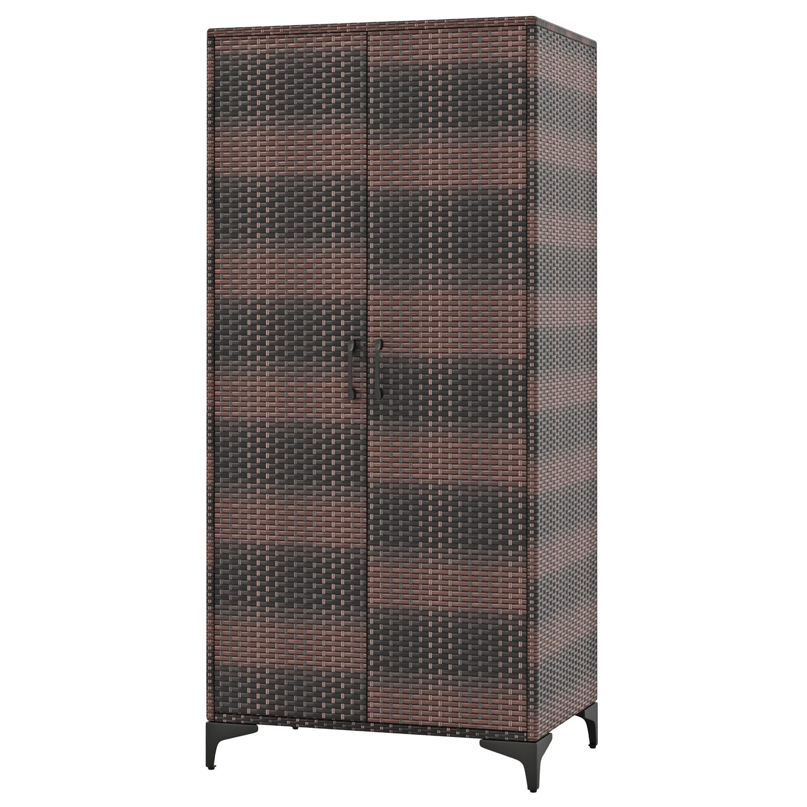 KOMFOTTEU Kleiderschrank Garderobenschrank aus PE-Rattan mit günstig online kaufen
