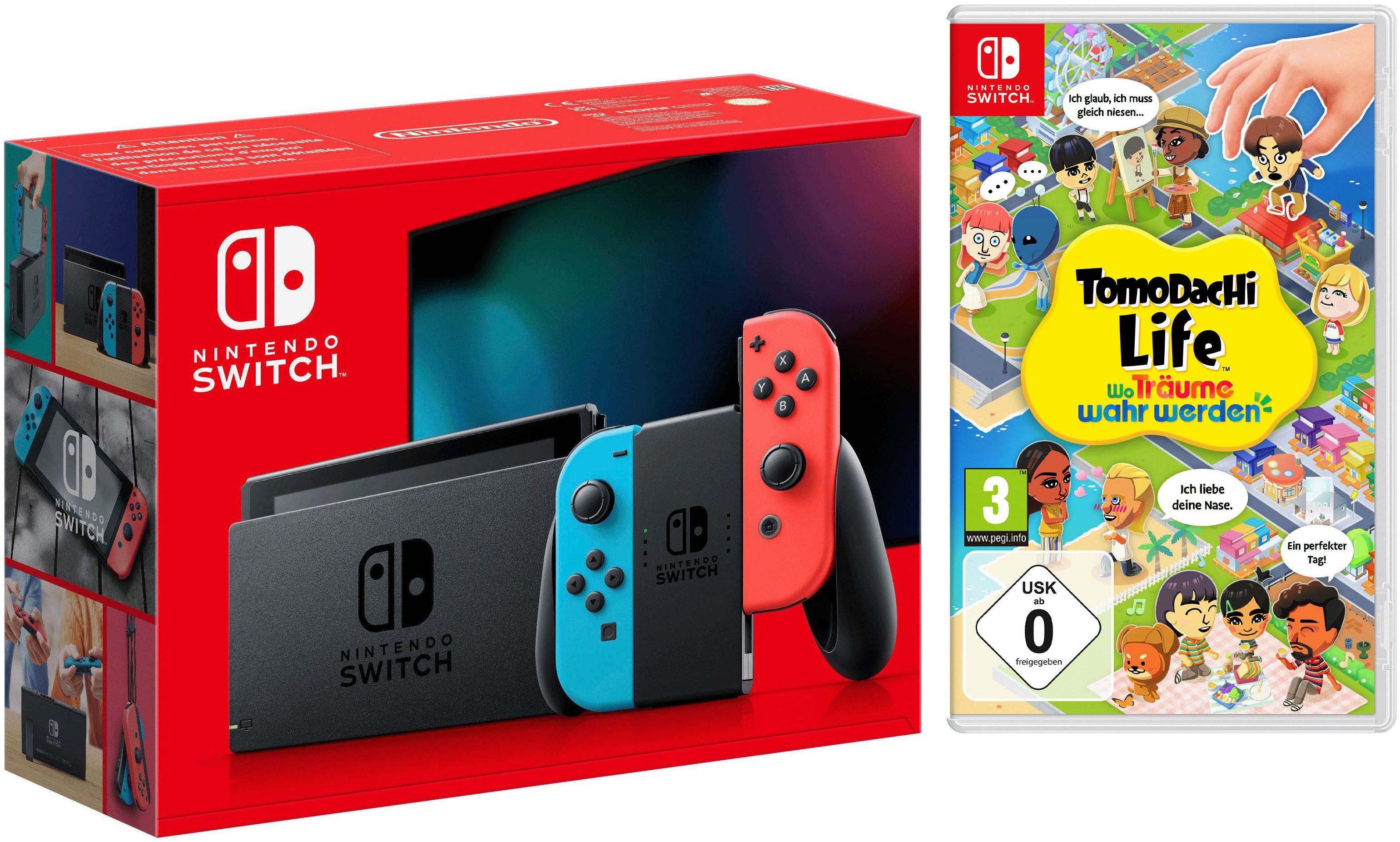 Nintendo Switch Switch Neon-Rot/Neon-Blau inkl. Tomodachi Life, Switch Neon-Rot/Neon-Blau inkl.Tomodachi Life: Wo Träume wahr werden