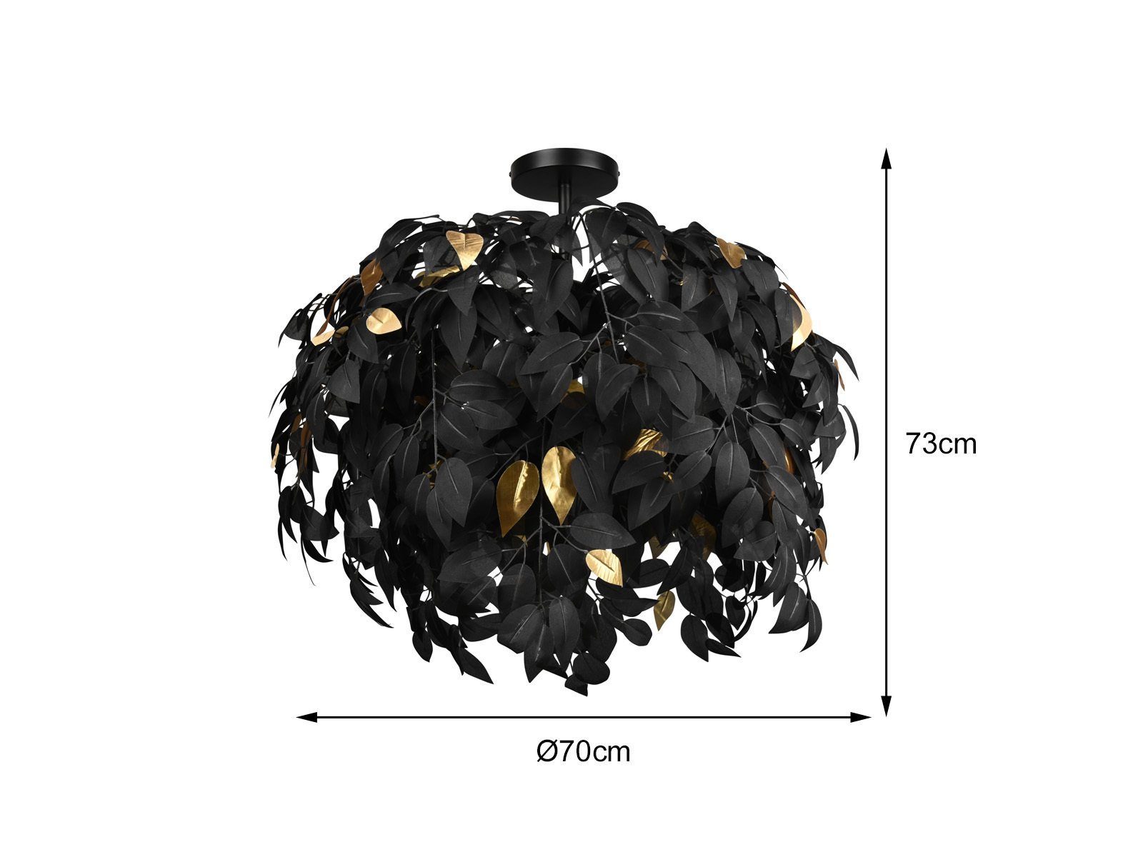 Reality Leuchten LED Deckenleuchte, Dimmfunktion, LED wechselbar, Warmweiß, groß-e ausgefallene Designer-lampe für Esstisch & Treppenhaus, Ø 70cm