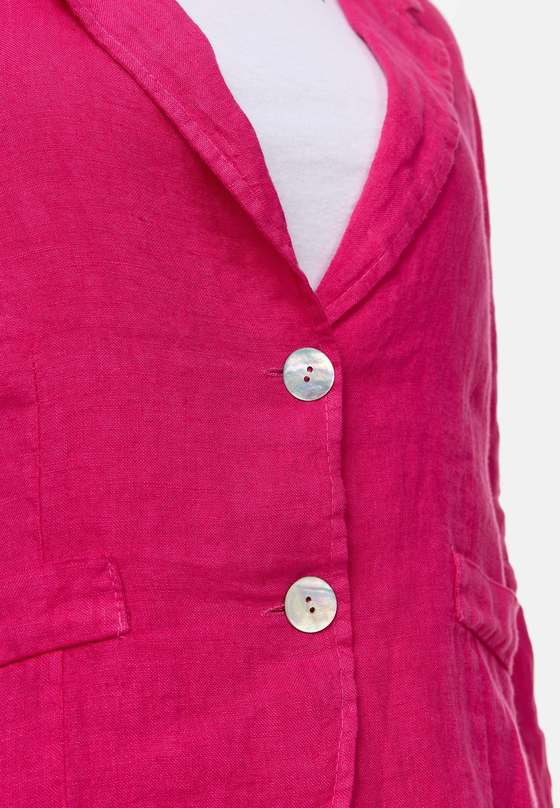 Rayshyne Kurzblazer PM53 (Edler Leinen Business Blazer mit Reverskragen) Atmungsaktiv, Hautfreundlich