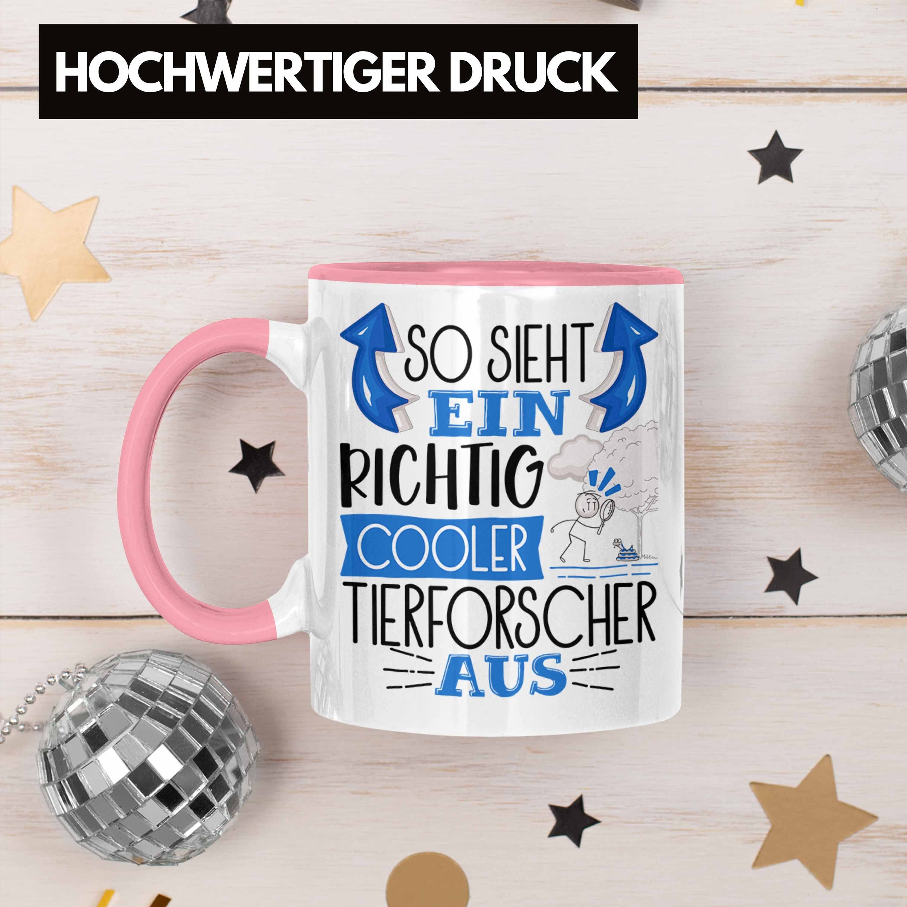 Ein Tierforscher Richtig Cooler Tierforscher Gesche Tasse Rosa Tasse So Aus Sieht Trendation