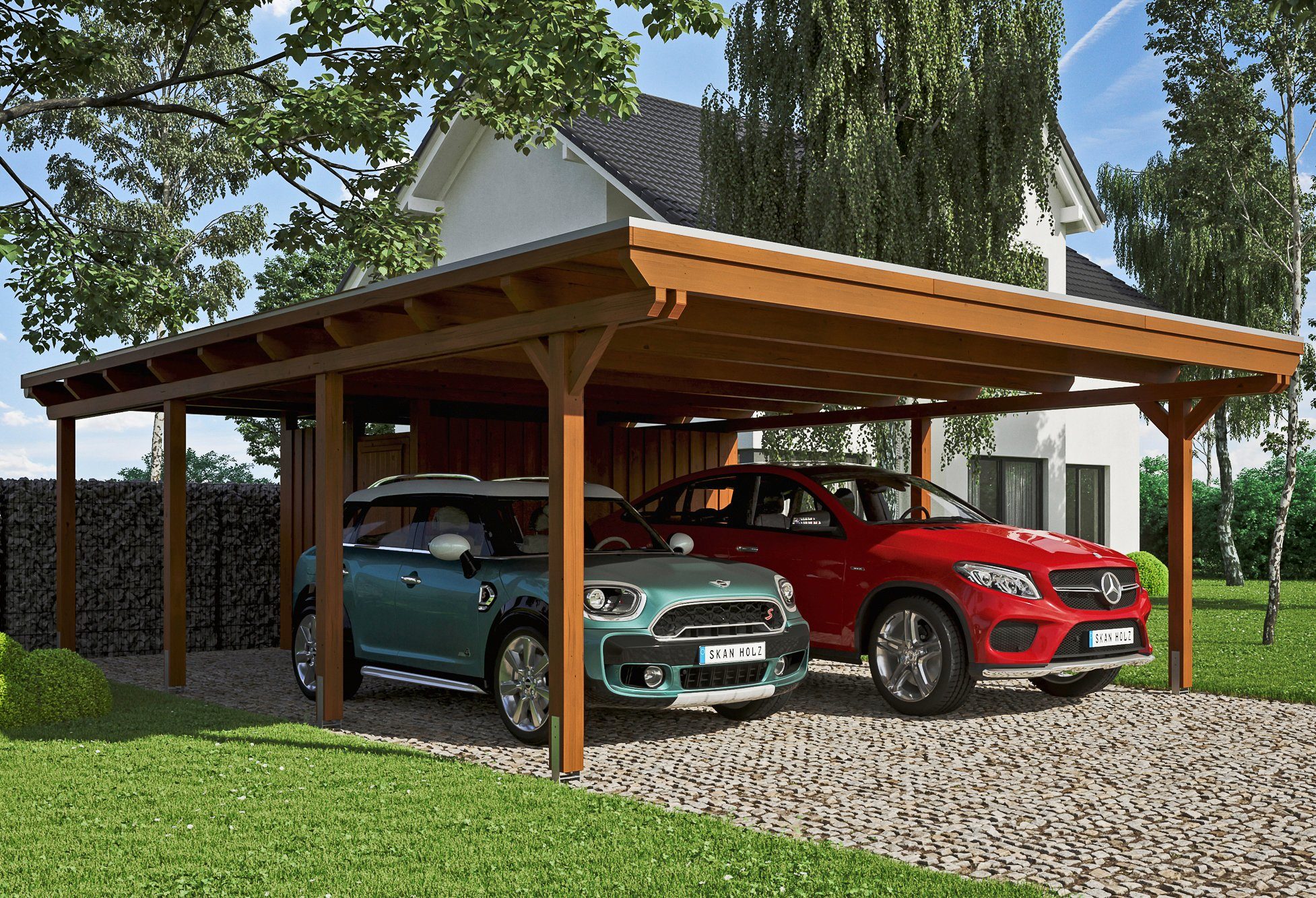 Einfahrtshöhe Emsland, 223 cm cm, BxT: 613x846 Doppelcarport Skanholz