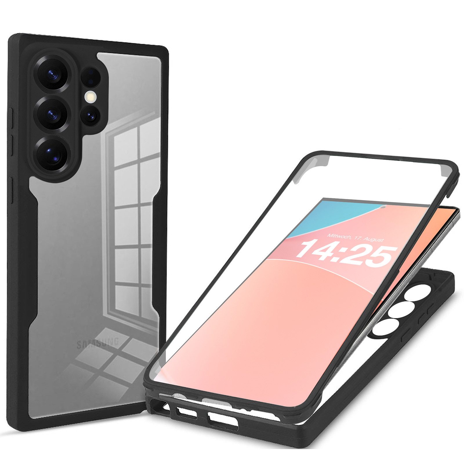 Tec-Expert Handyhülle 360 Grad Handy Hülle für Samsung Galaxy S26 Ultra, Rundum Schutz Cover Case Bumper robust Vollschutz