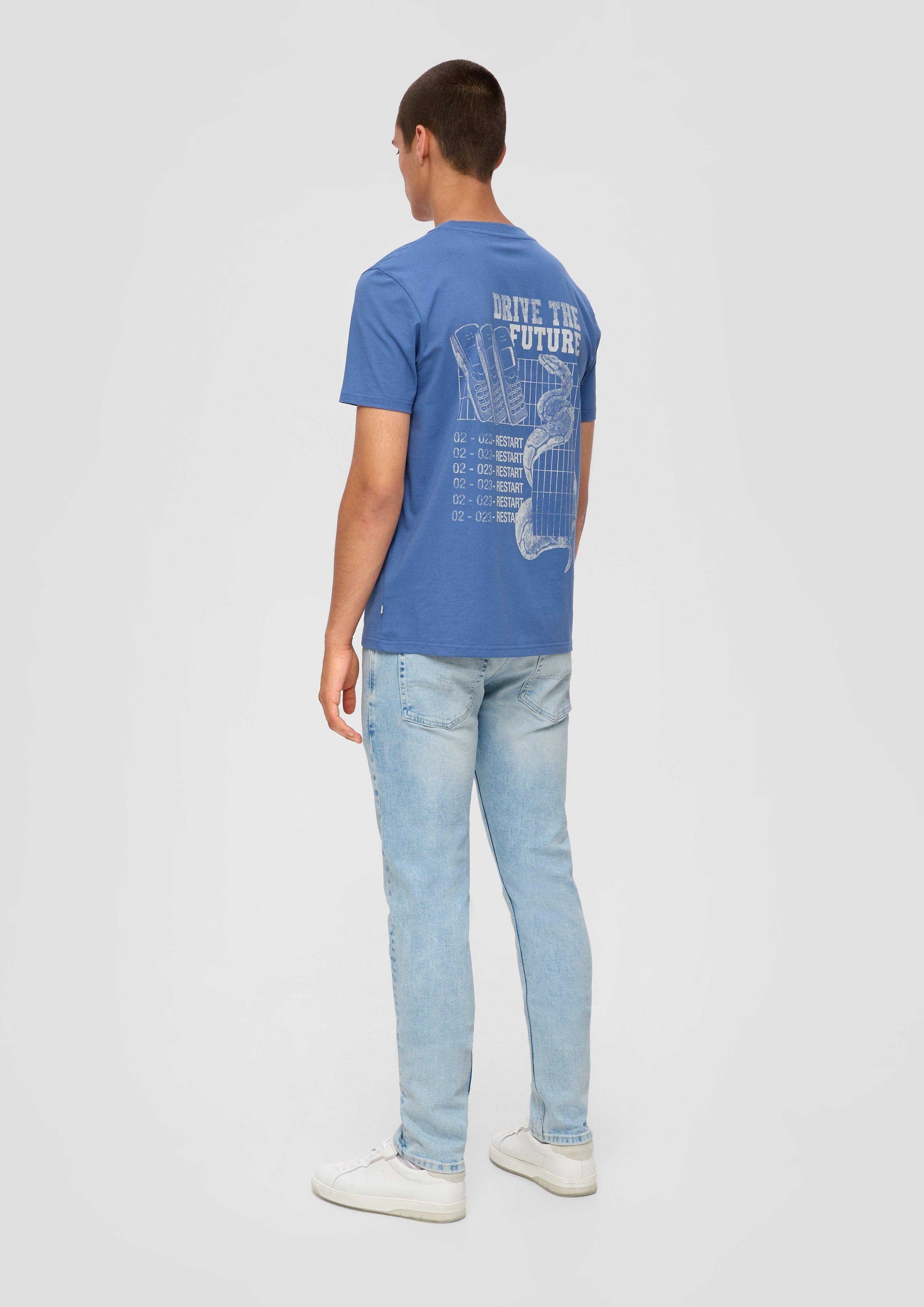 Mid Jeans Stoffhose QS Slim / Rise / / Label-Patch Rick Leg Fit Slim