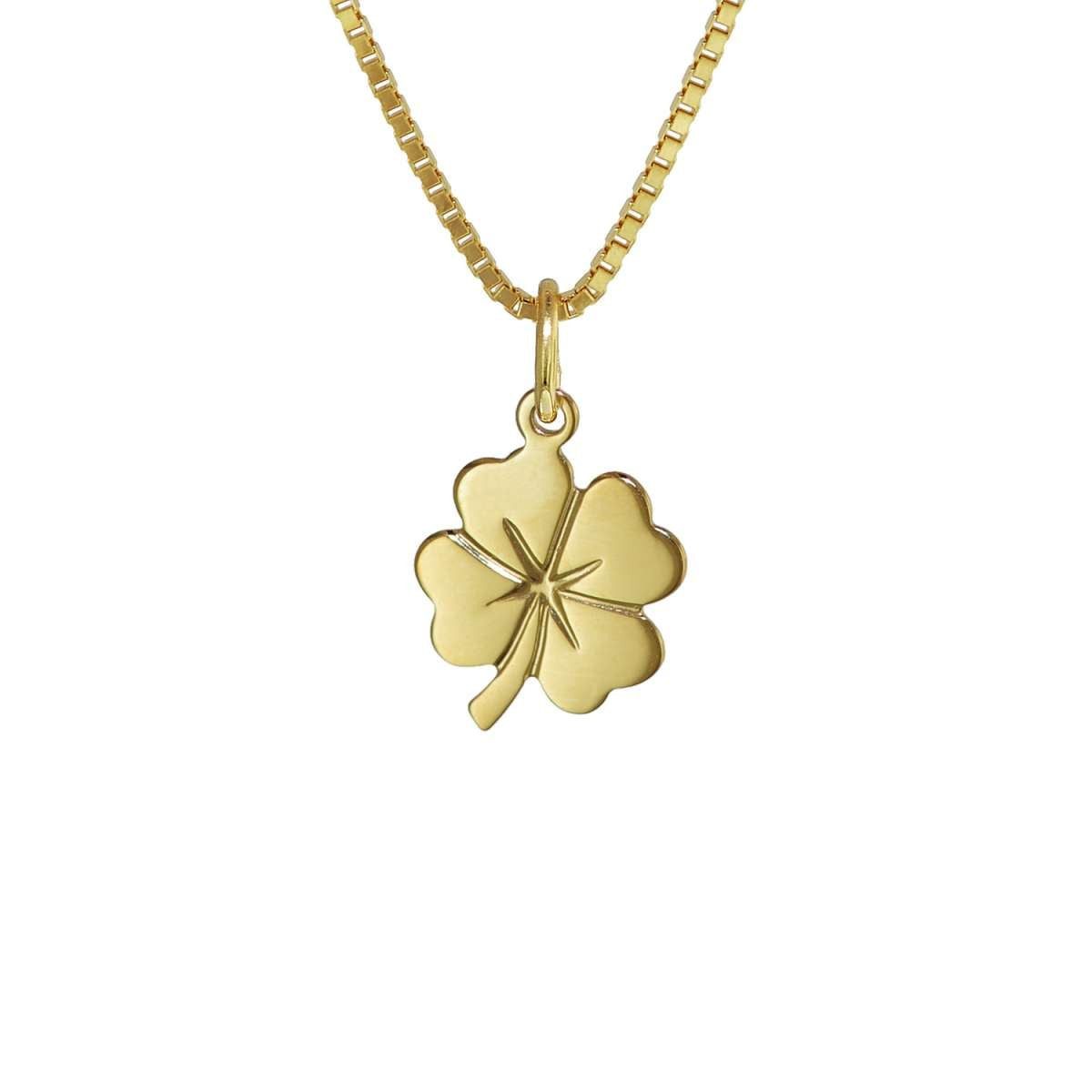 trendor Kette mit Anhänger 35922, Kleeblatt Gold 333 (8 Karat) + goldplattierte