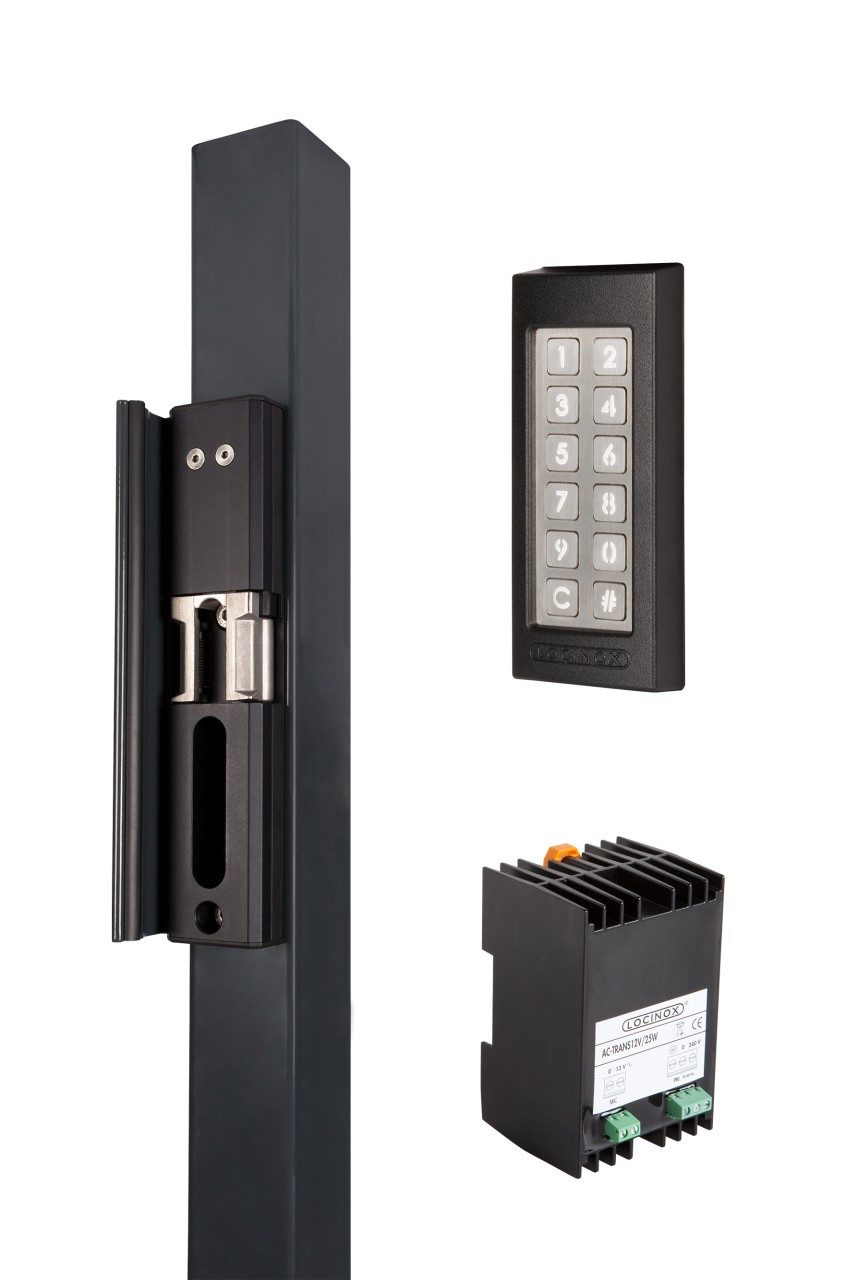 LOCINOX Aufschraubschloss MODULEC-SA-KIT inkl. Codetastatur und Stromversorgung »Für Schrägfallen«