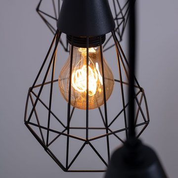 etc-shop LED Pendelleuchte, Leuchtmittel inklusive, Warmweiß, Retro Decken Pendel Leuchte Wohn Zimmer FILAMENT Käfig Hänge Lampe im