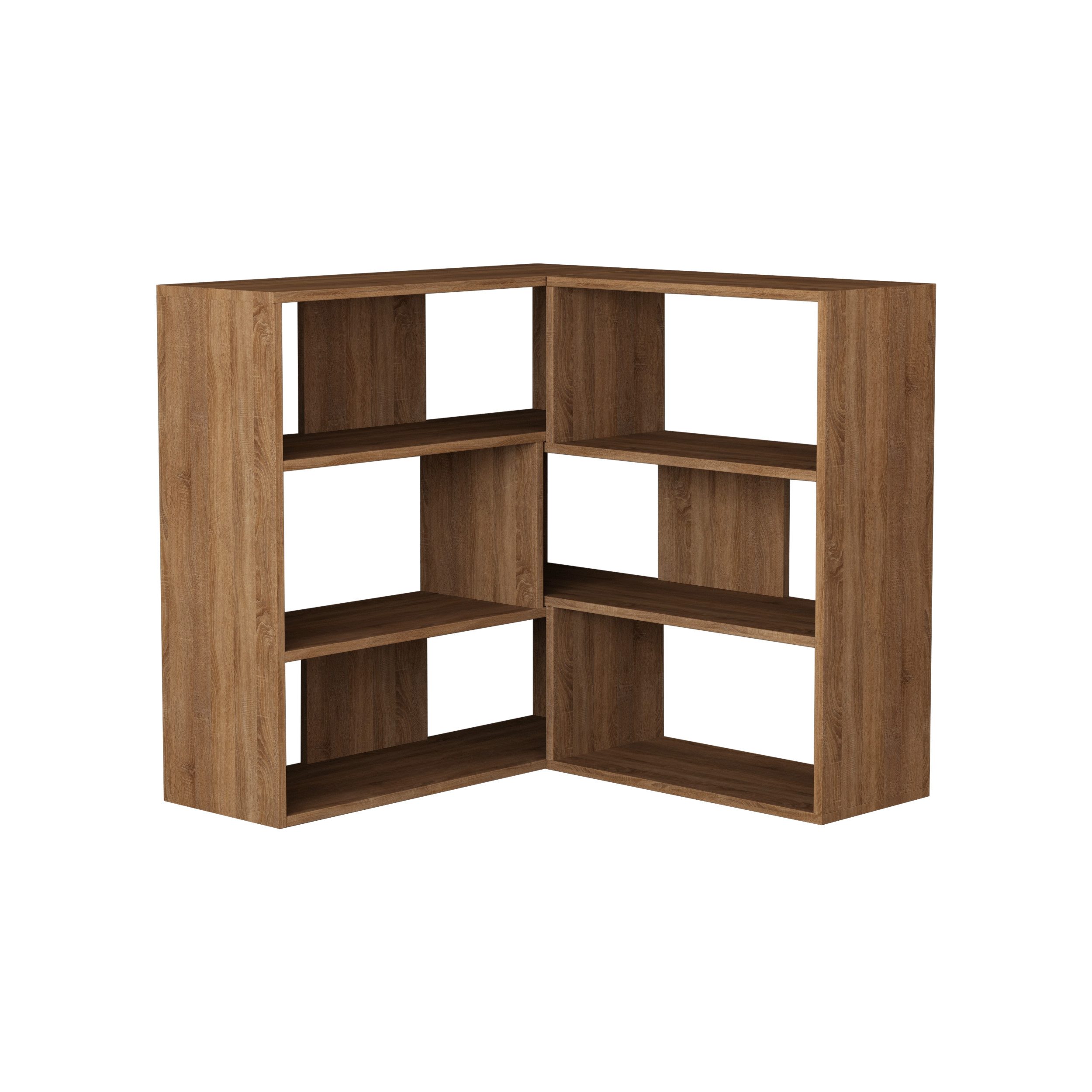 Decortie Bücherregal Molly, Modernes Eck-Mehrzweck Bücherregal, Nr.3, 157,5 x 30 x 89 cm