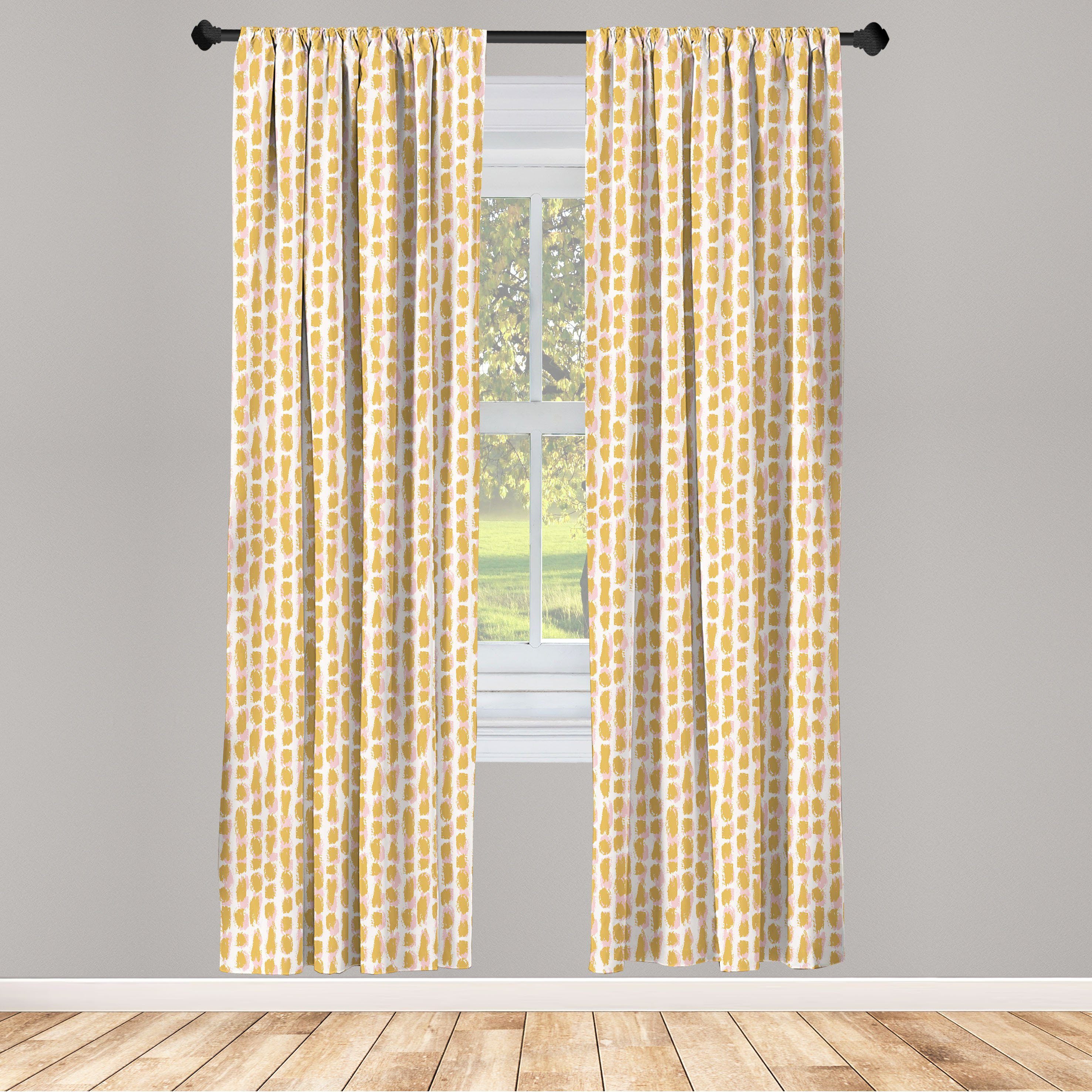 Gardine Vorhang für Wohnzimmer Schlafzimmer Dekor, Abakuhaus, Microfaser, Pastell Flüchtiger Stains Pinselstriche