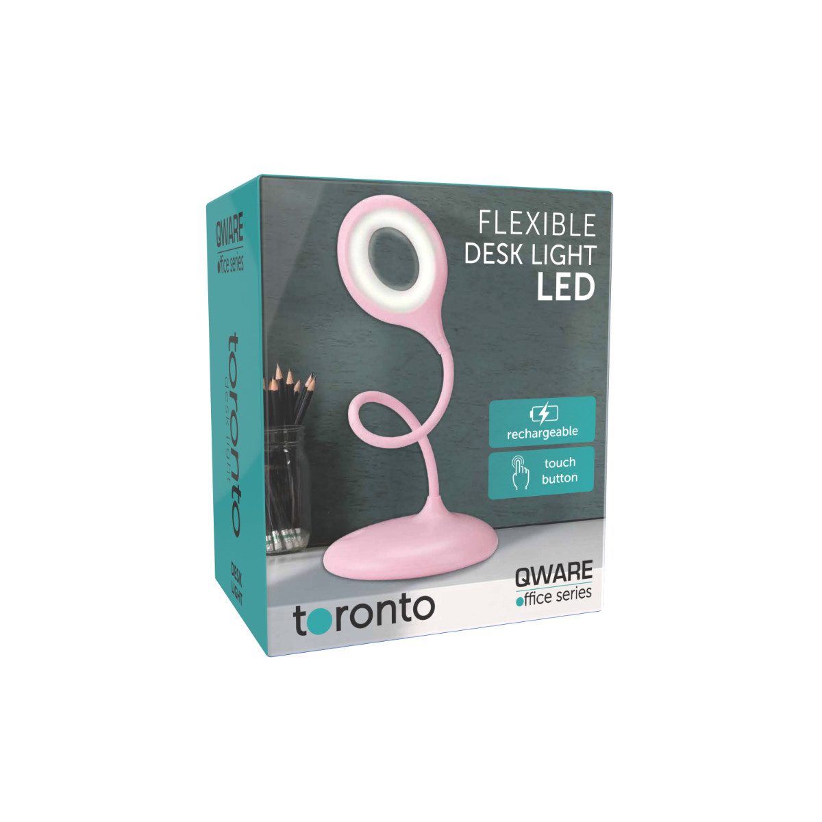 Qware Gaming LED Schreibtischlampe Toronto Pink Wiederaufladbar, LED fest integriert, 4000K/6000K