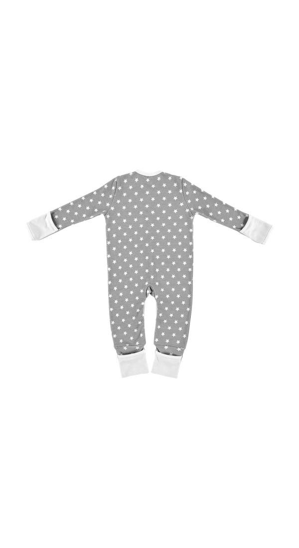 Alvi® Schlafoverall Pyjama mit Klappbündchen Bio-Baumwolle (1-tlg) praktische Druckknöpfe