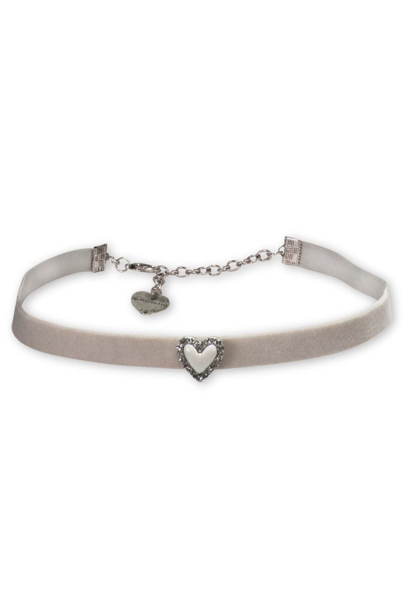 Alpenflüstern Kette mit Anhänger Kropfband - STRASS-HERZ -