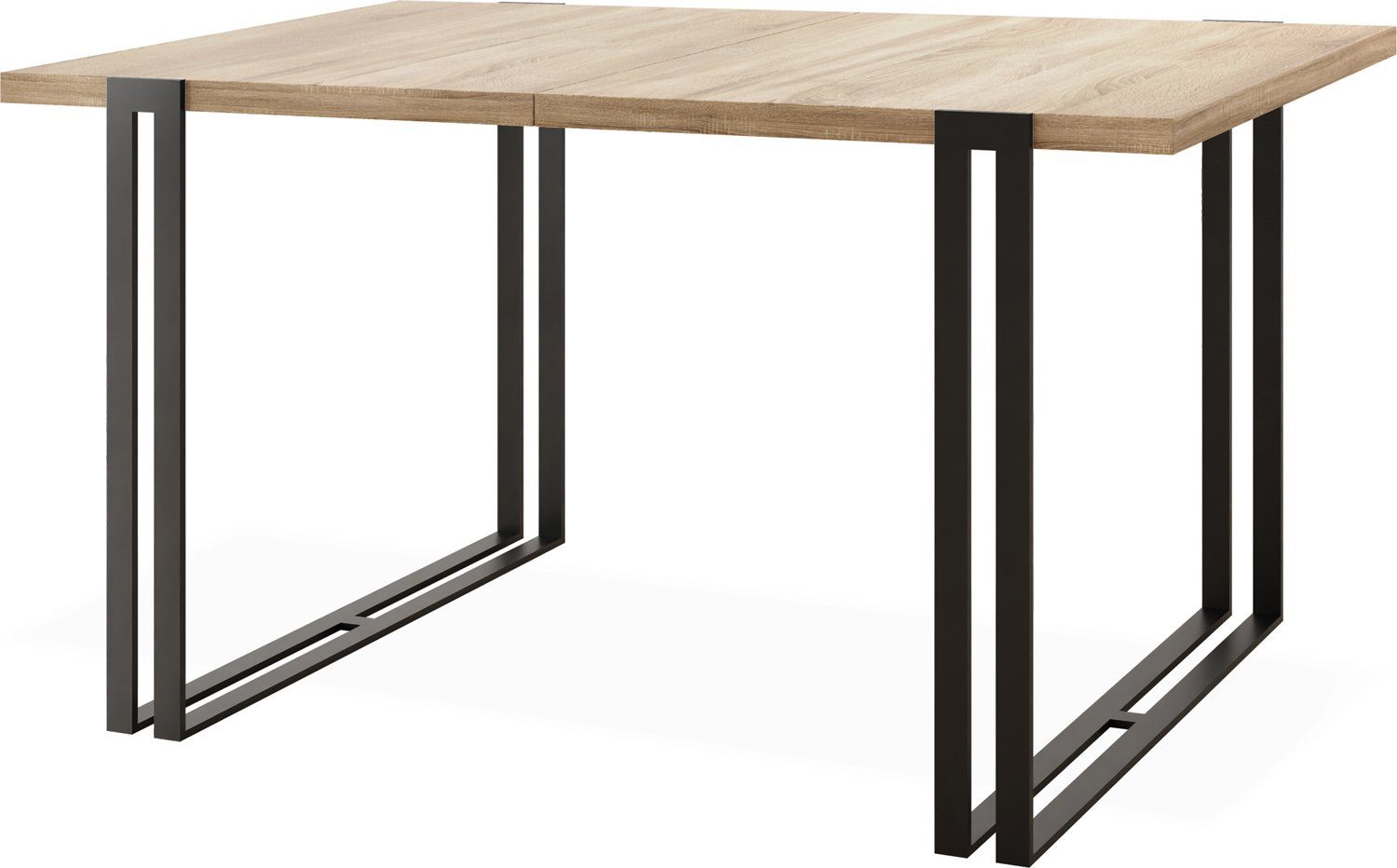 WFL GROUP Esstisch Marco, Tisch Loft-Stil im Sonoma mit Eiche Schwarze Metallbeinen