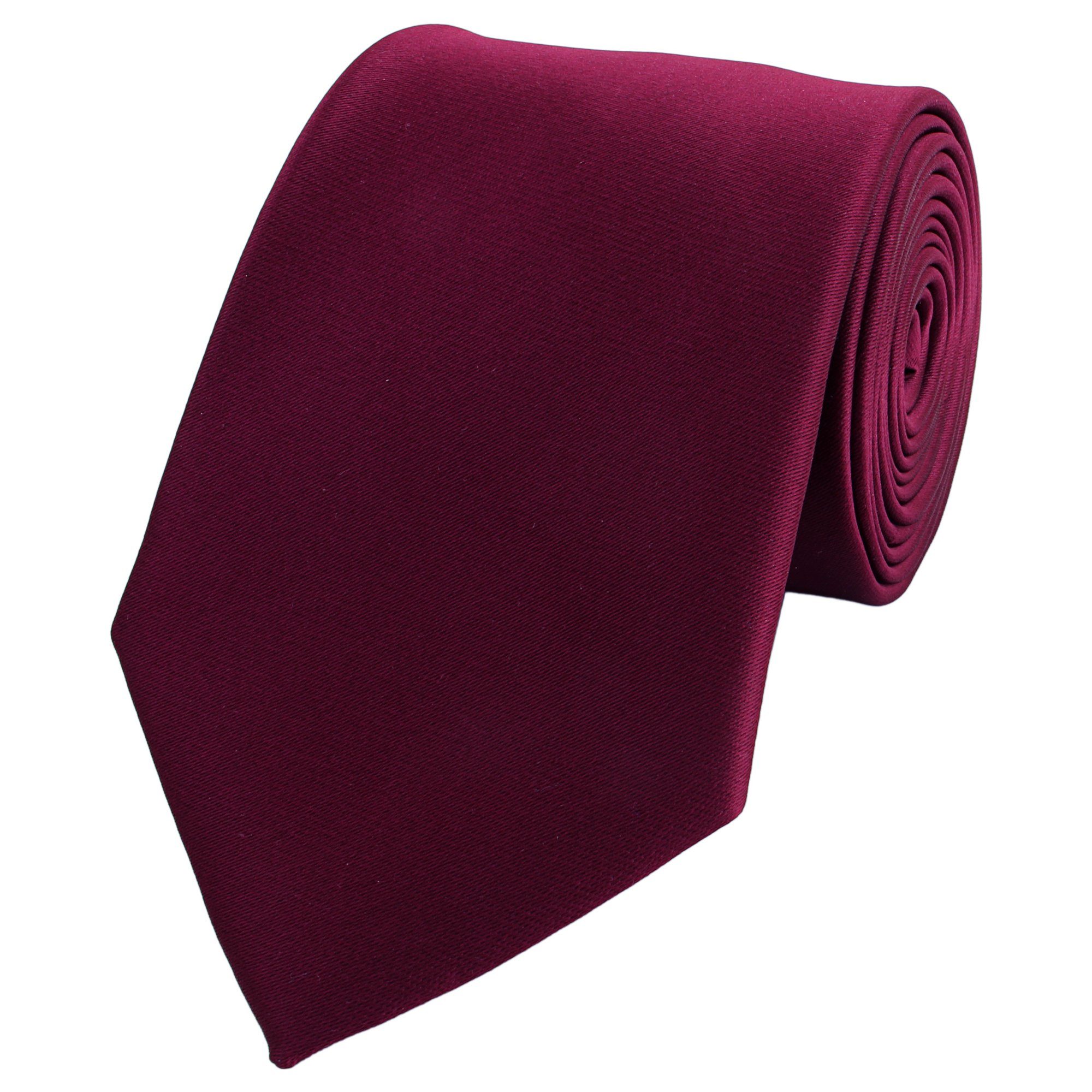 Fabio Farini Krawatte Herren Krawatte Rot - verschiedene Rote Männer Schlips in 8cm (ohne Box, Unifarben) Breit (8cm), Weinrot - Red Wine