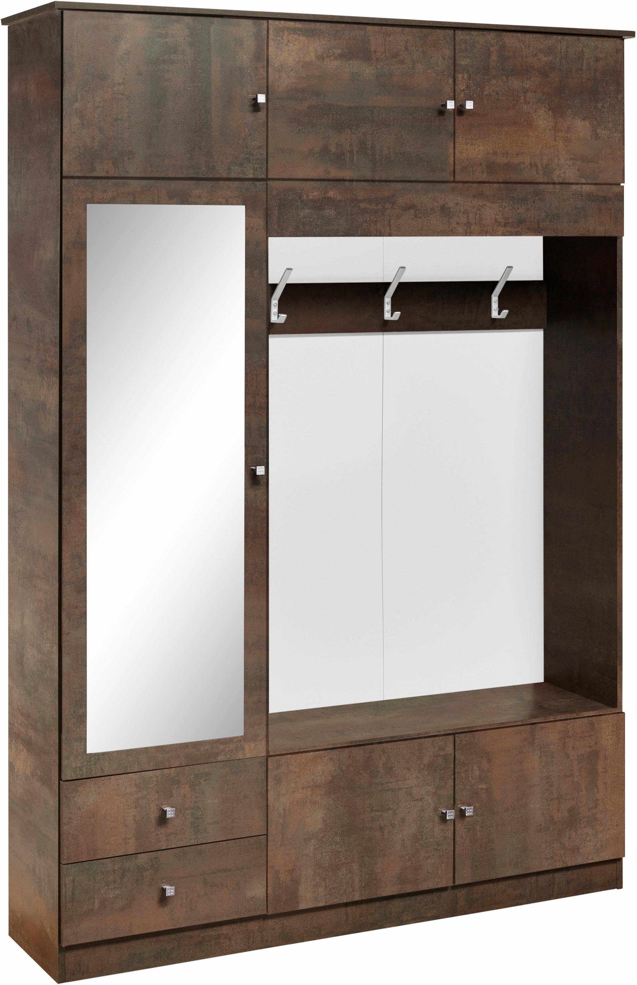Garderobe KOMPAKTA stahlfarben grau-braun 