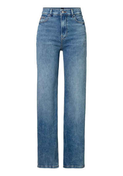 BOSS ORANGE Straight-Jeans C_MARLENE HR 2.0 Premium Damenmode mit BOSS Leder-Badge